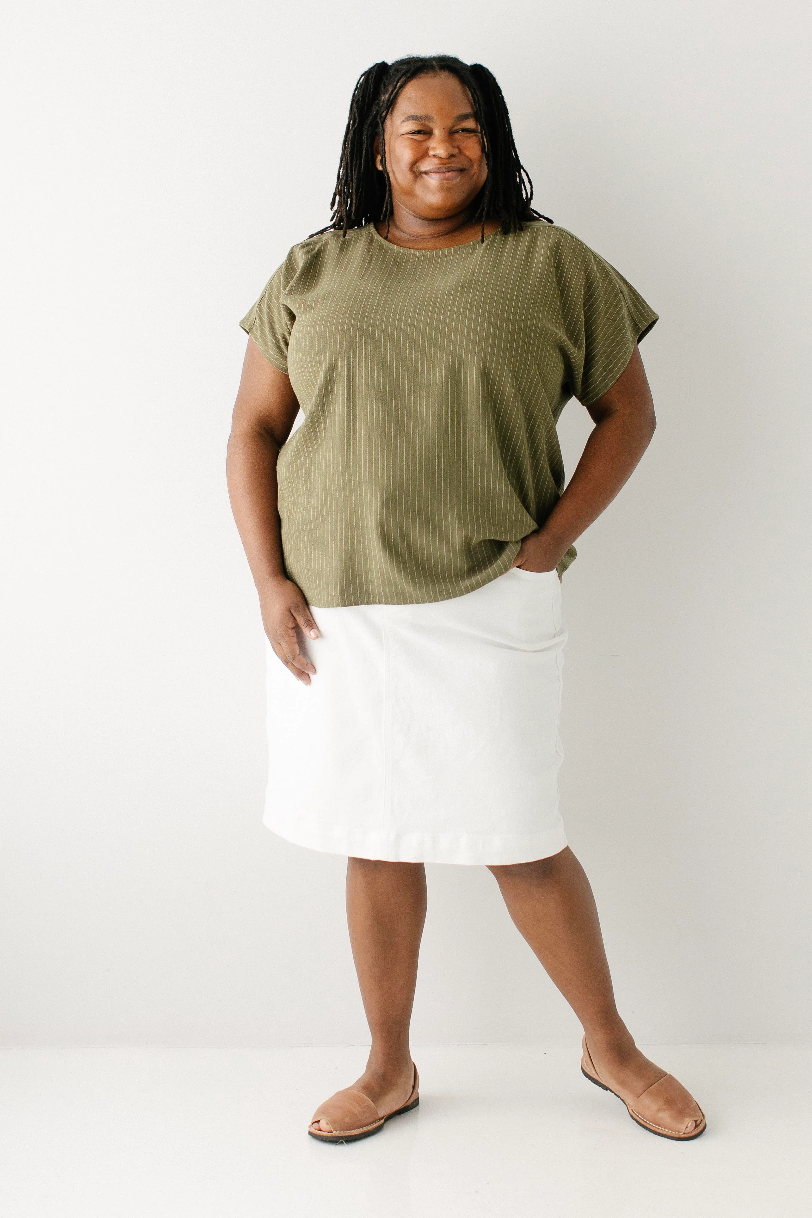 Meg Pinstripe Top - Image 8