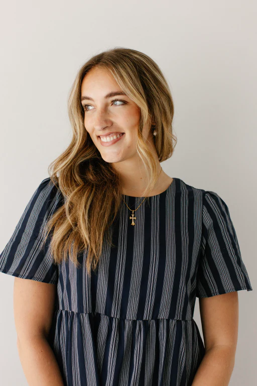 Melaka Striped Tiered Midi Dress - Image 2