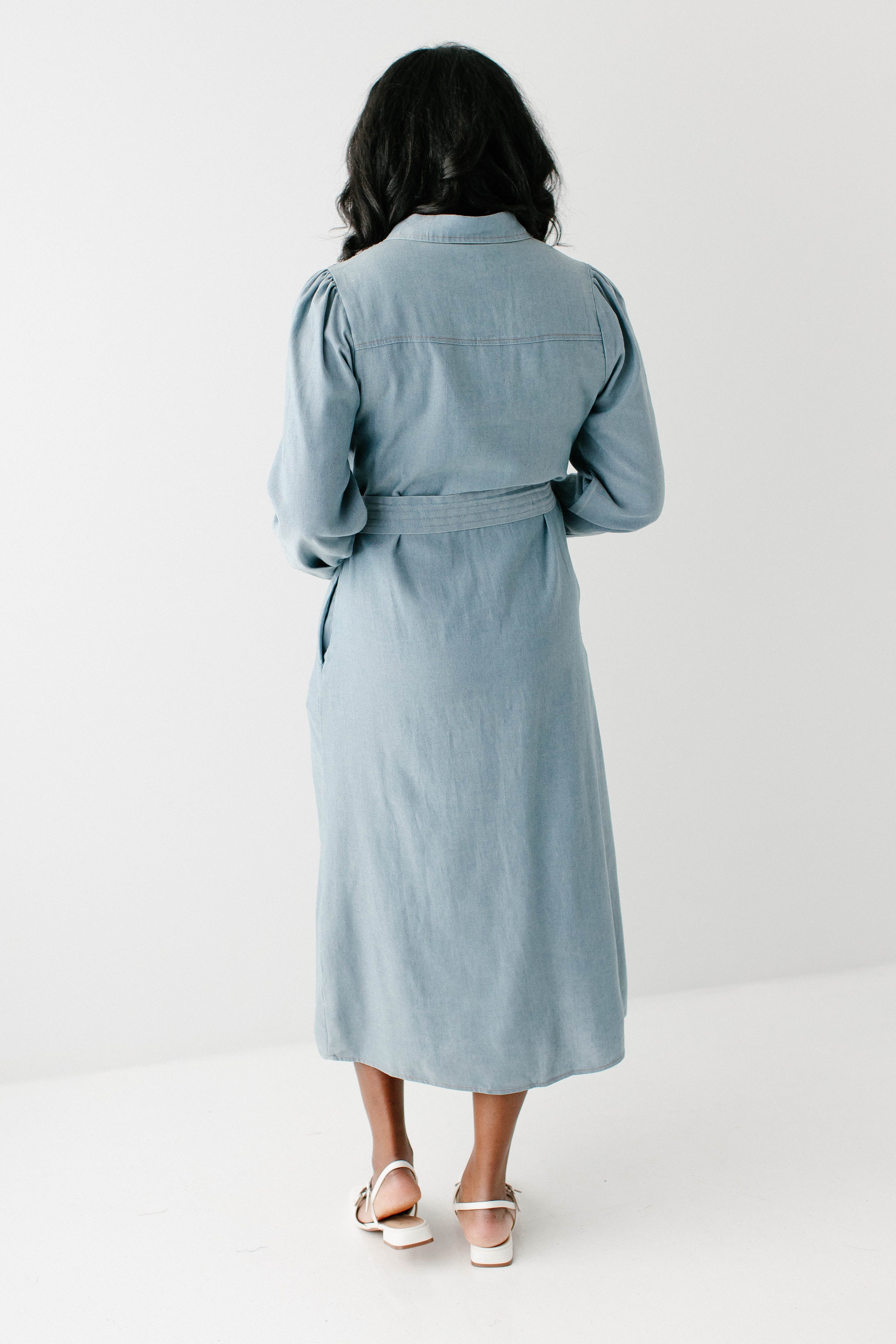 'Misti' Chambray Button Down Shirtdress FINAL SALE - Image 6
