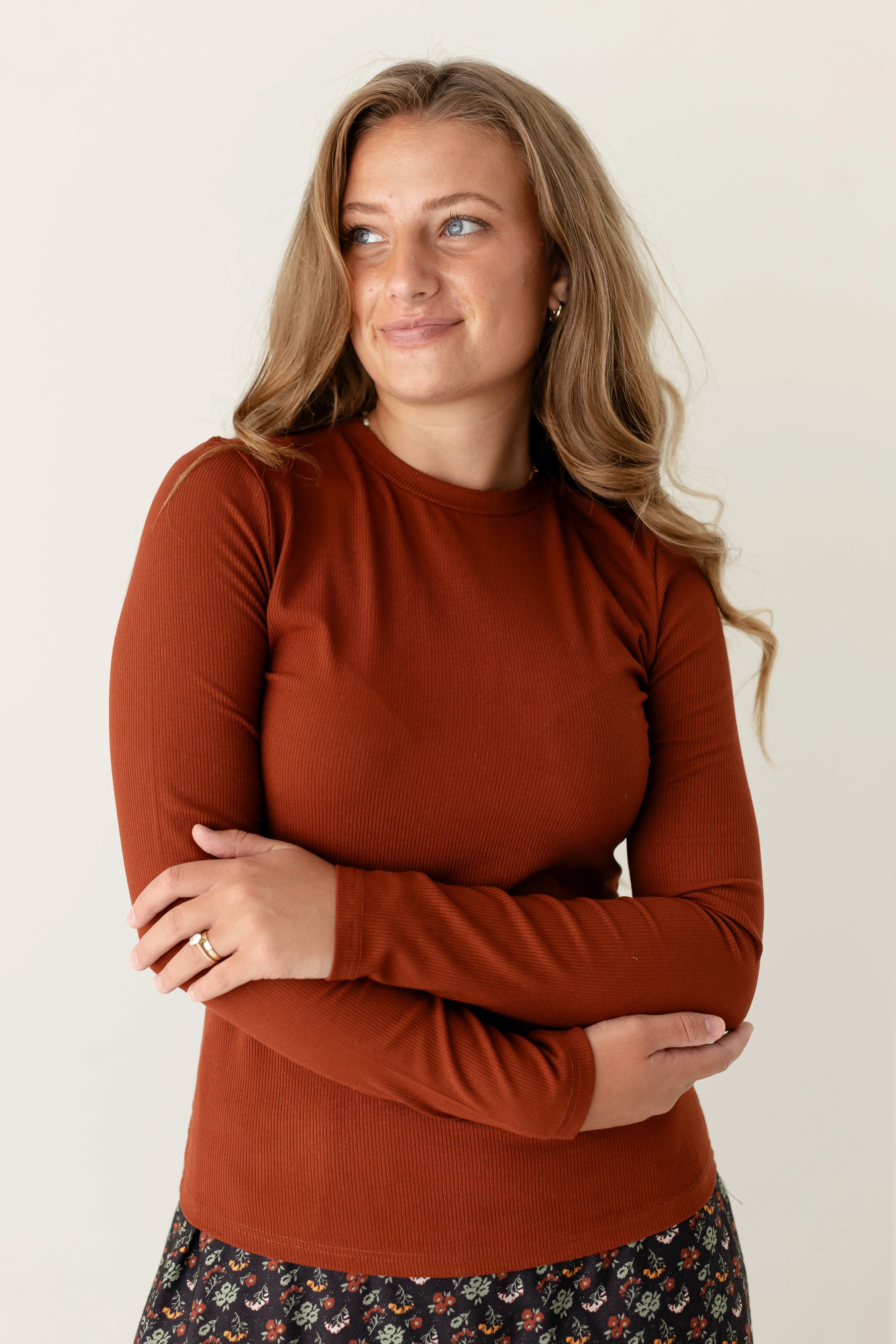 'Moab' High Neck Ribbed Top FINAL SALE