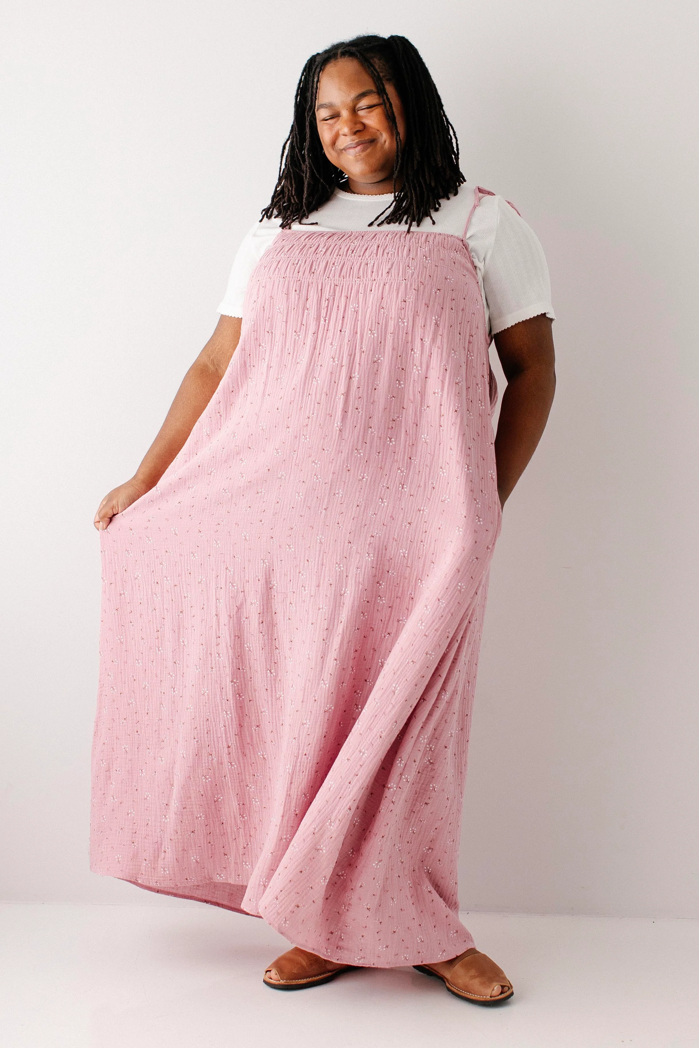 Moriah Tie Strap Ditsy Floral Gauze Maxi Dress - Image 2