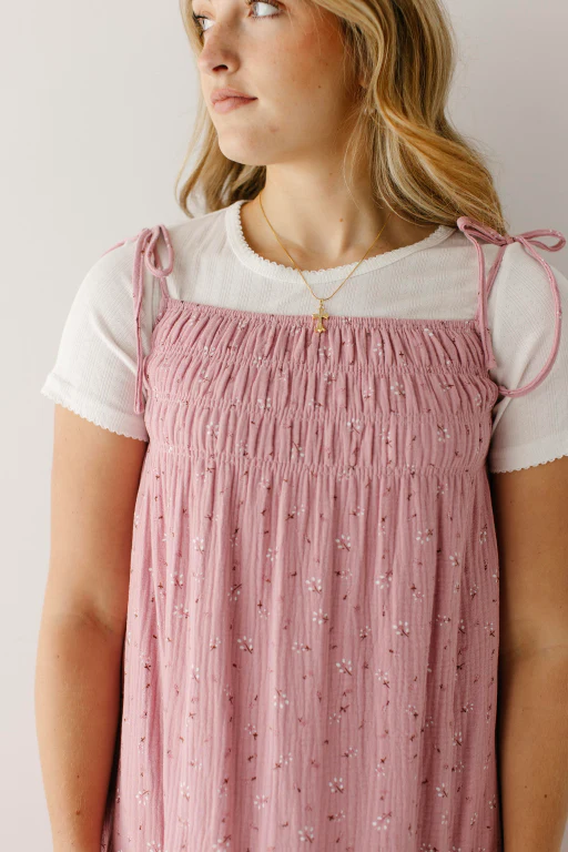 Moriah Tie Strap Ditsy Floral Gauze Maxi Dress - Image 3