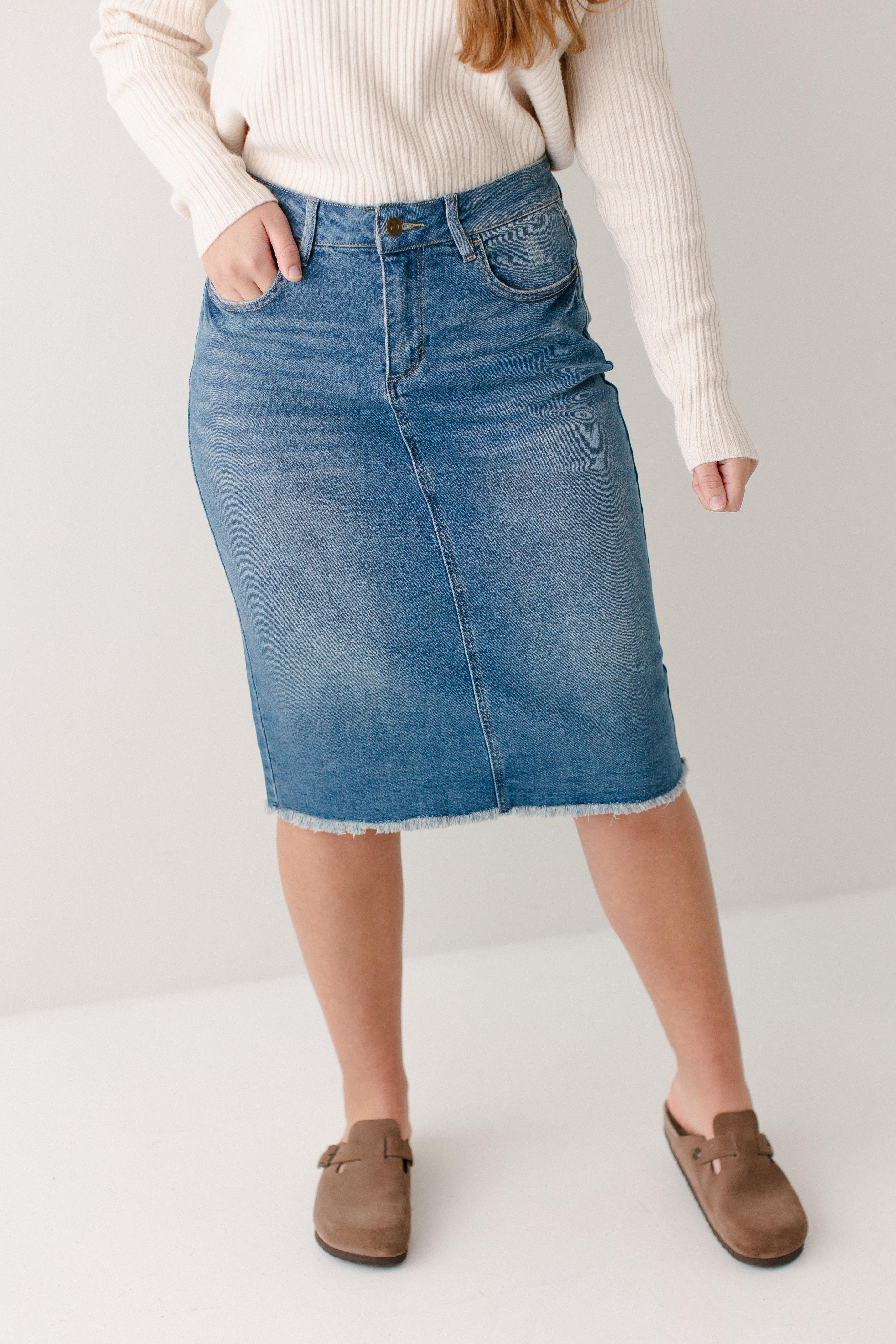 Nala Distressed Denim Skirt - Image 10