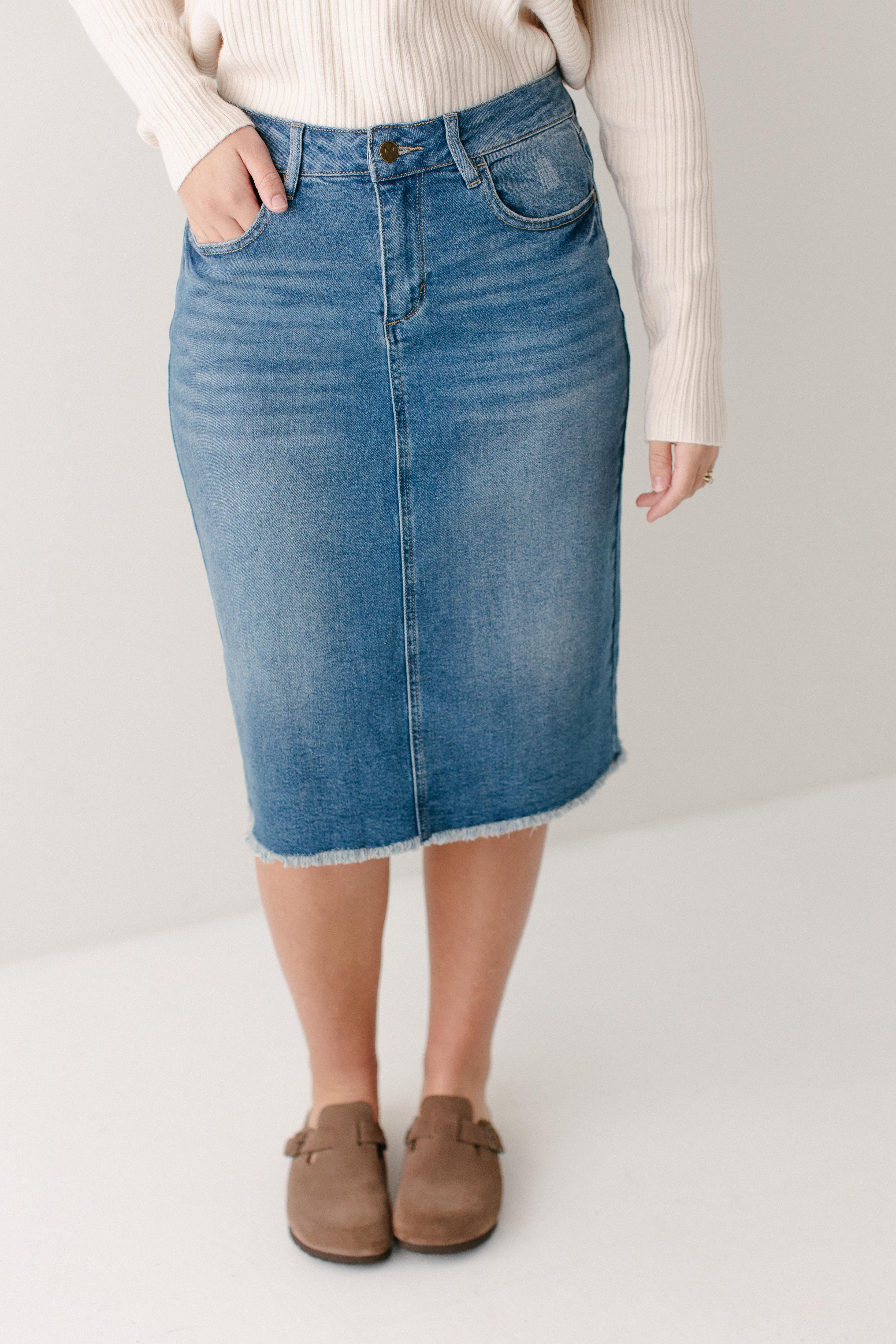 Nala Distressed Denim Skirt - Image 12