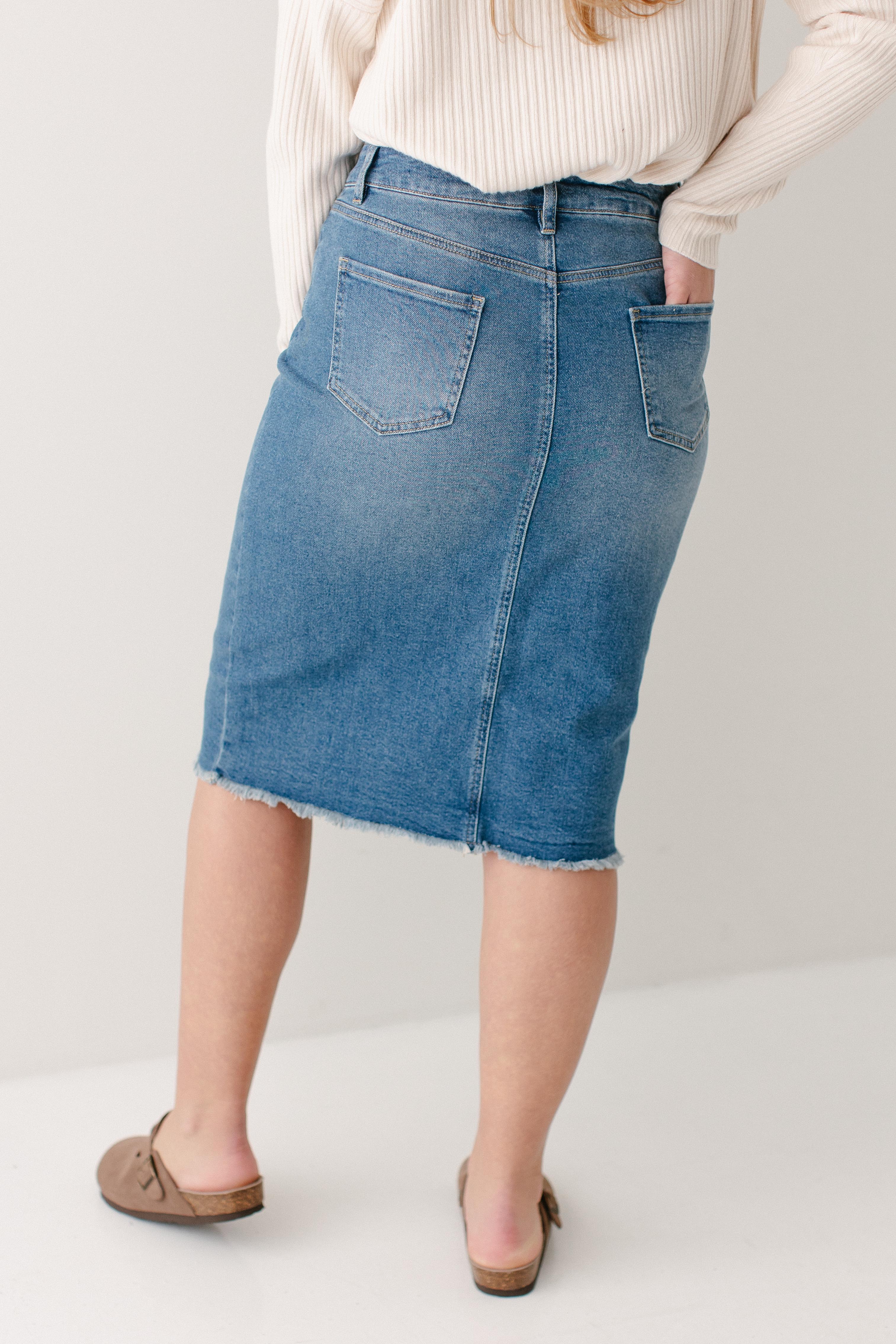 Nala Distressed Denim Skirt - Image 14