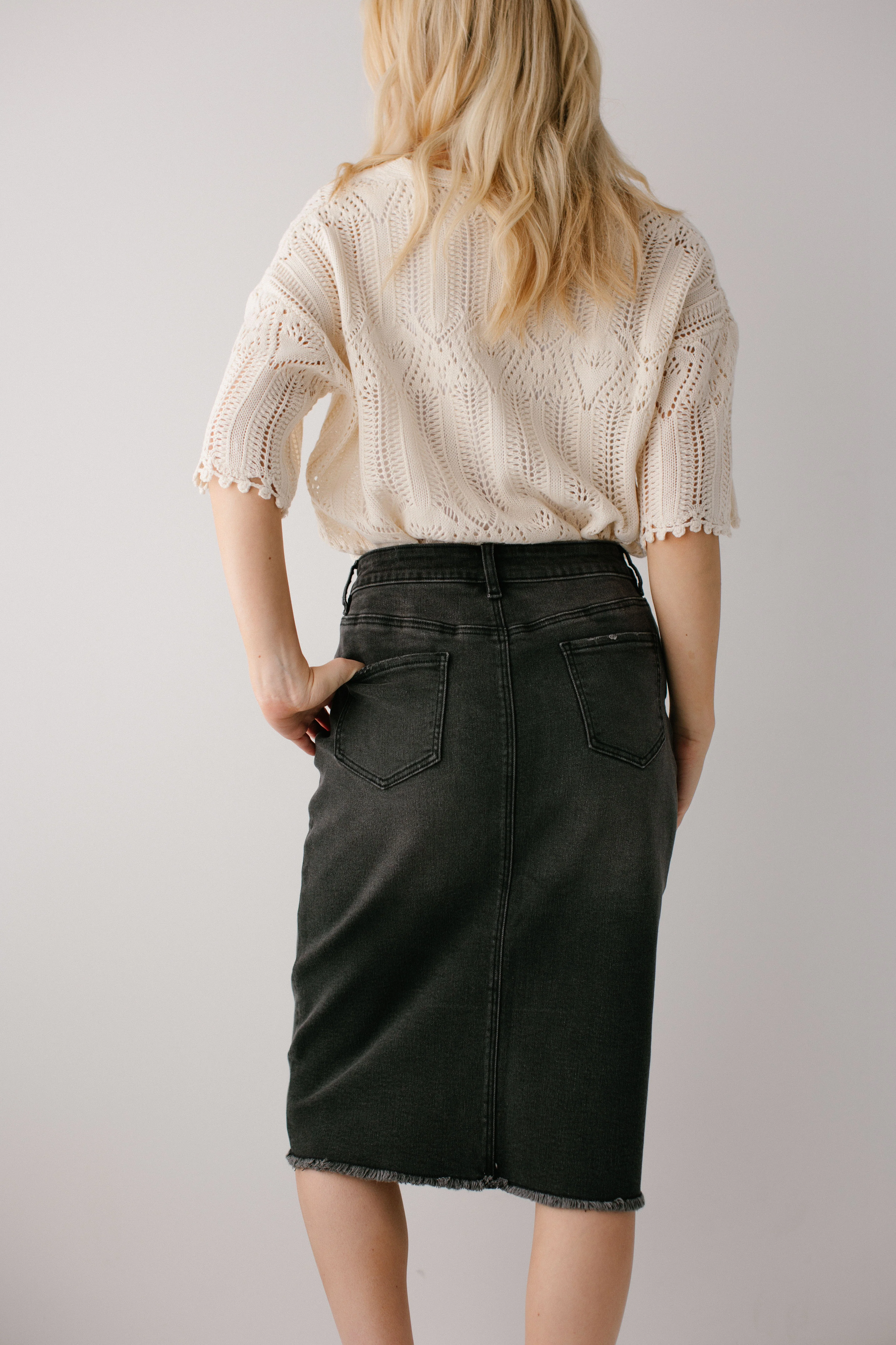Nala Distressed Denim Skirt - Image 9