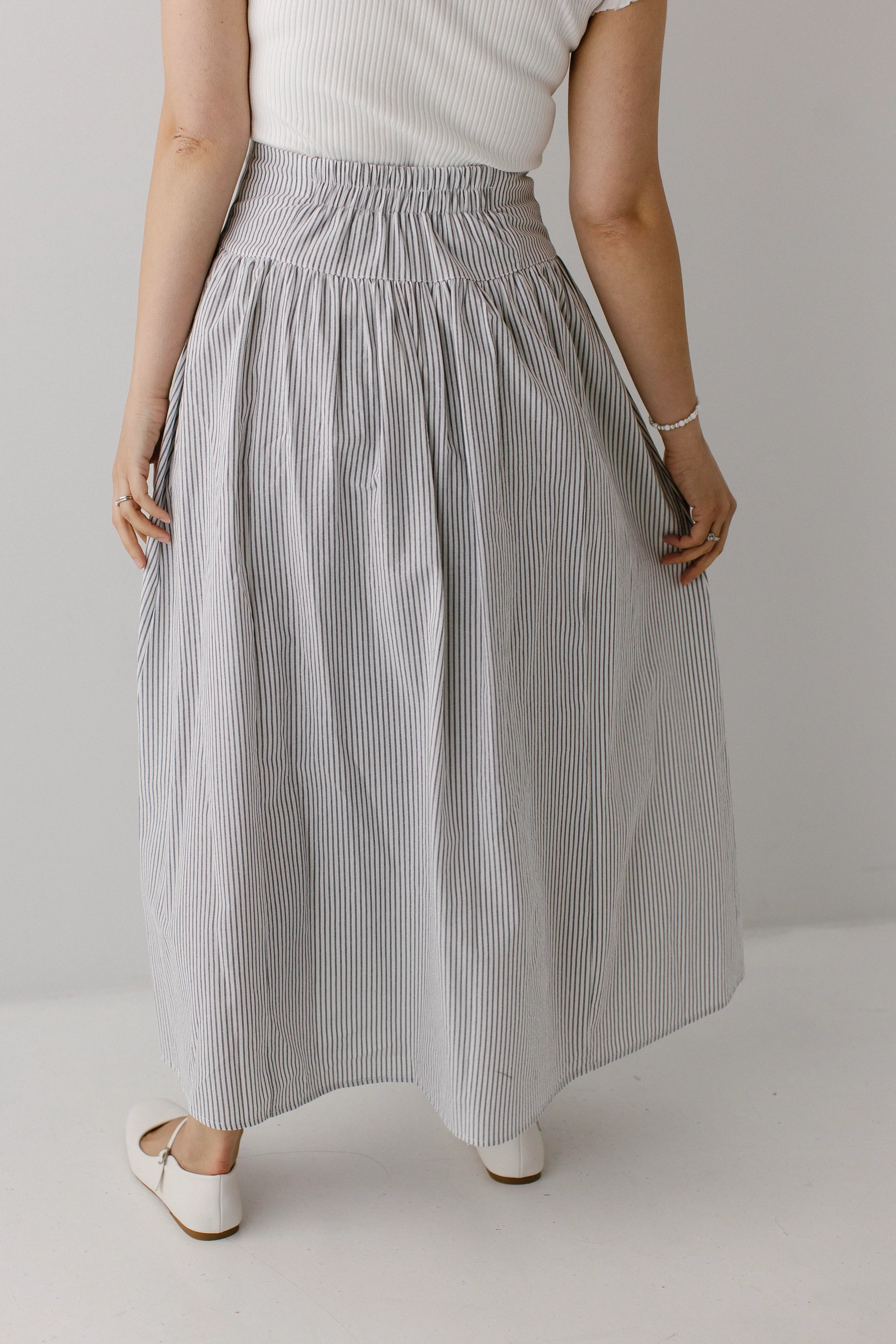 Nantucket Striped Button Down A-Line Skirt - Image 6