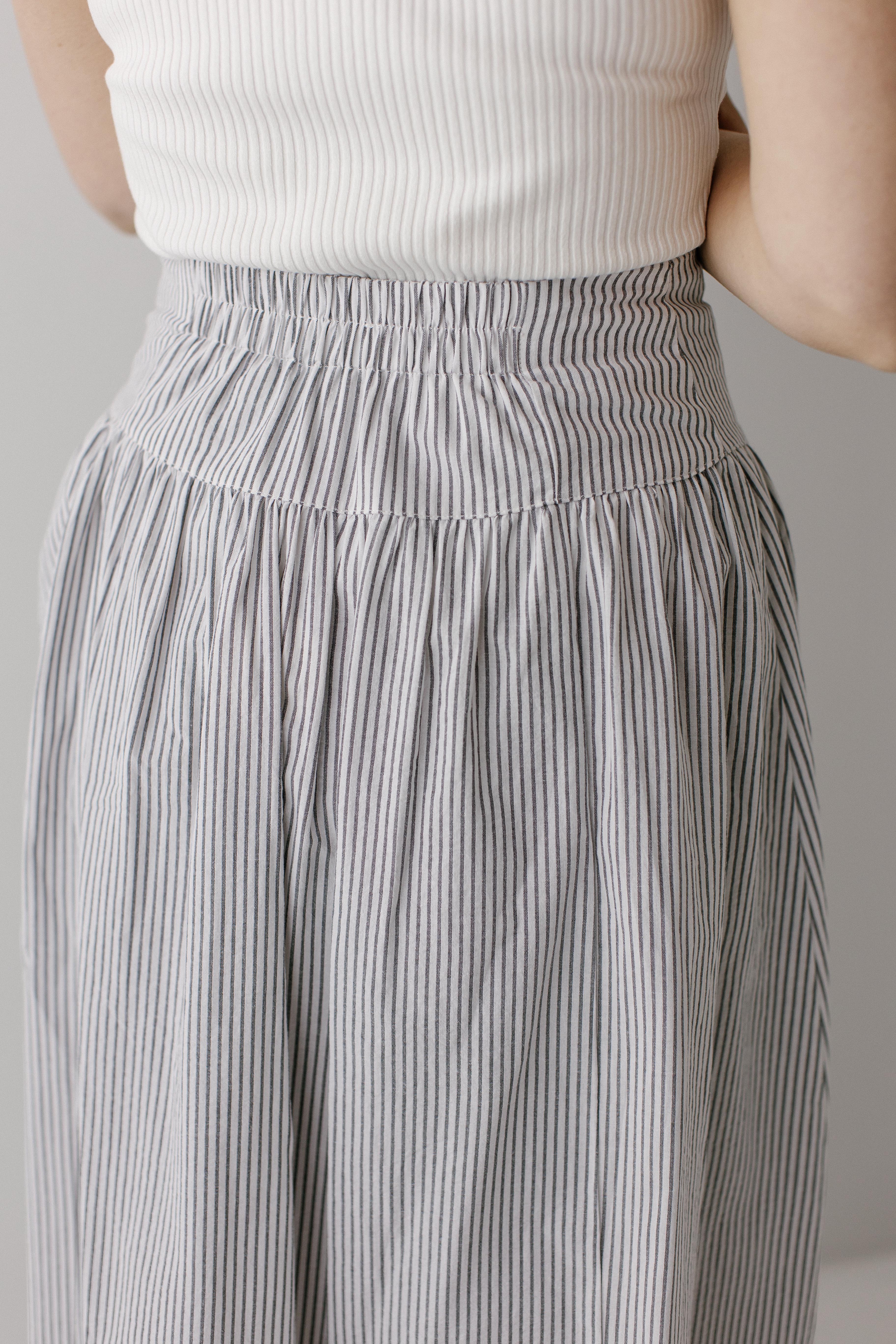 Nantucket Striped Button Down A-Line Skirt - Image 7