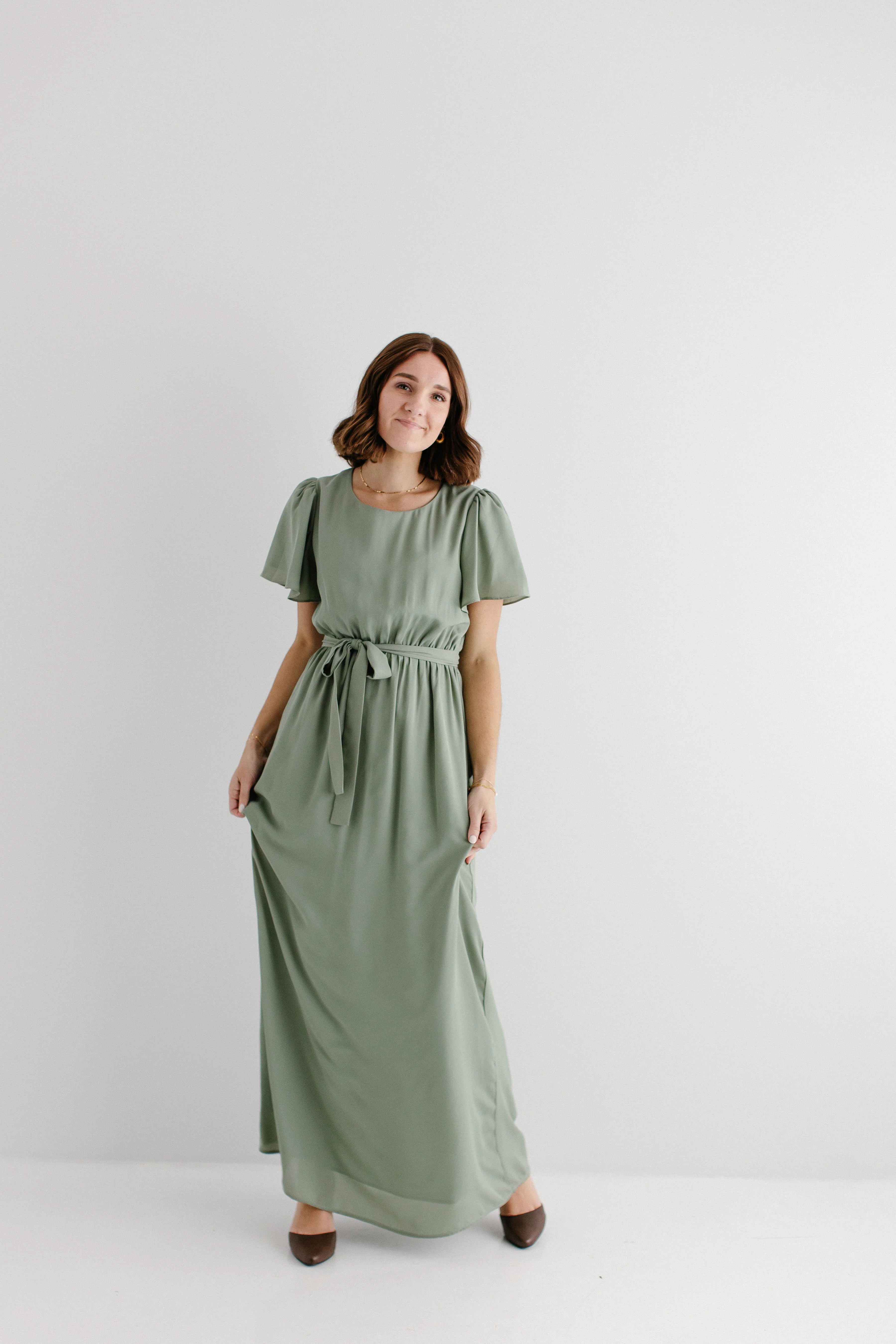 Naomi Chiffon Belted Maxi Dress FINAL SALE - Image 2