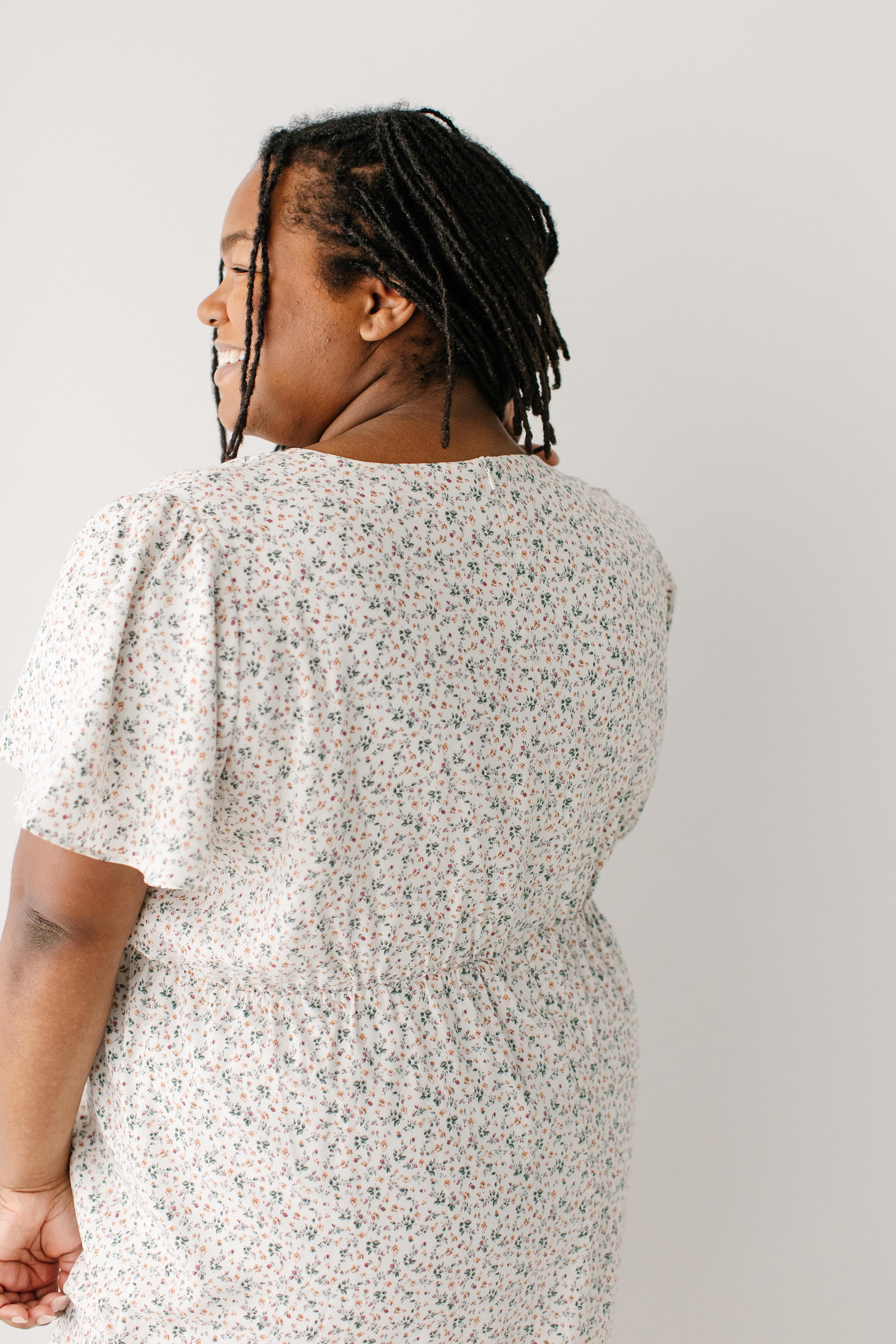 Naomi Ditsy Floral Midi Dress - Image 13