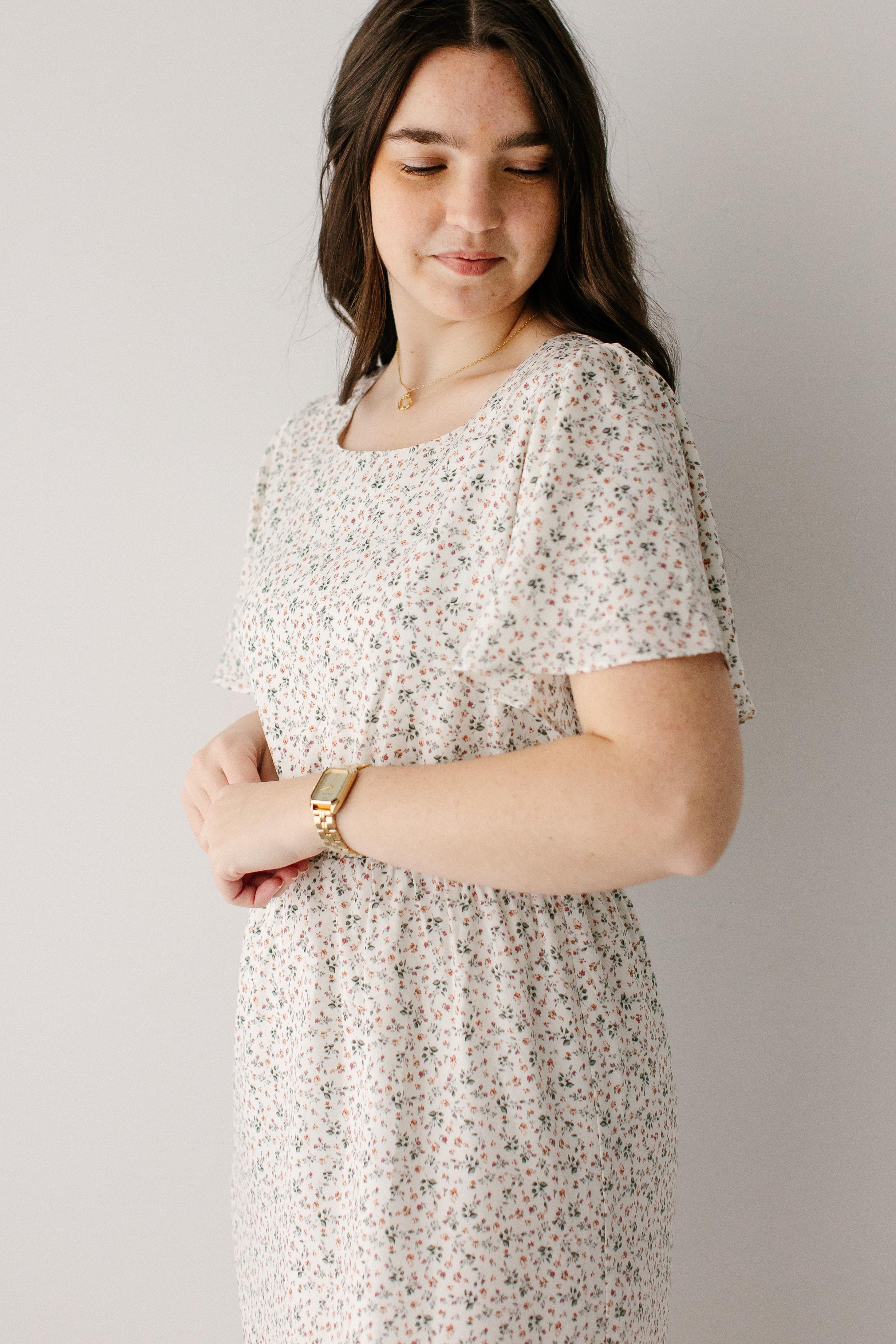 Naomi Ditsy Floral Midi Dress - Image 4