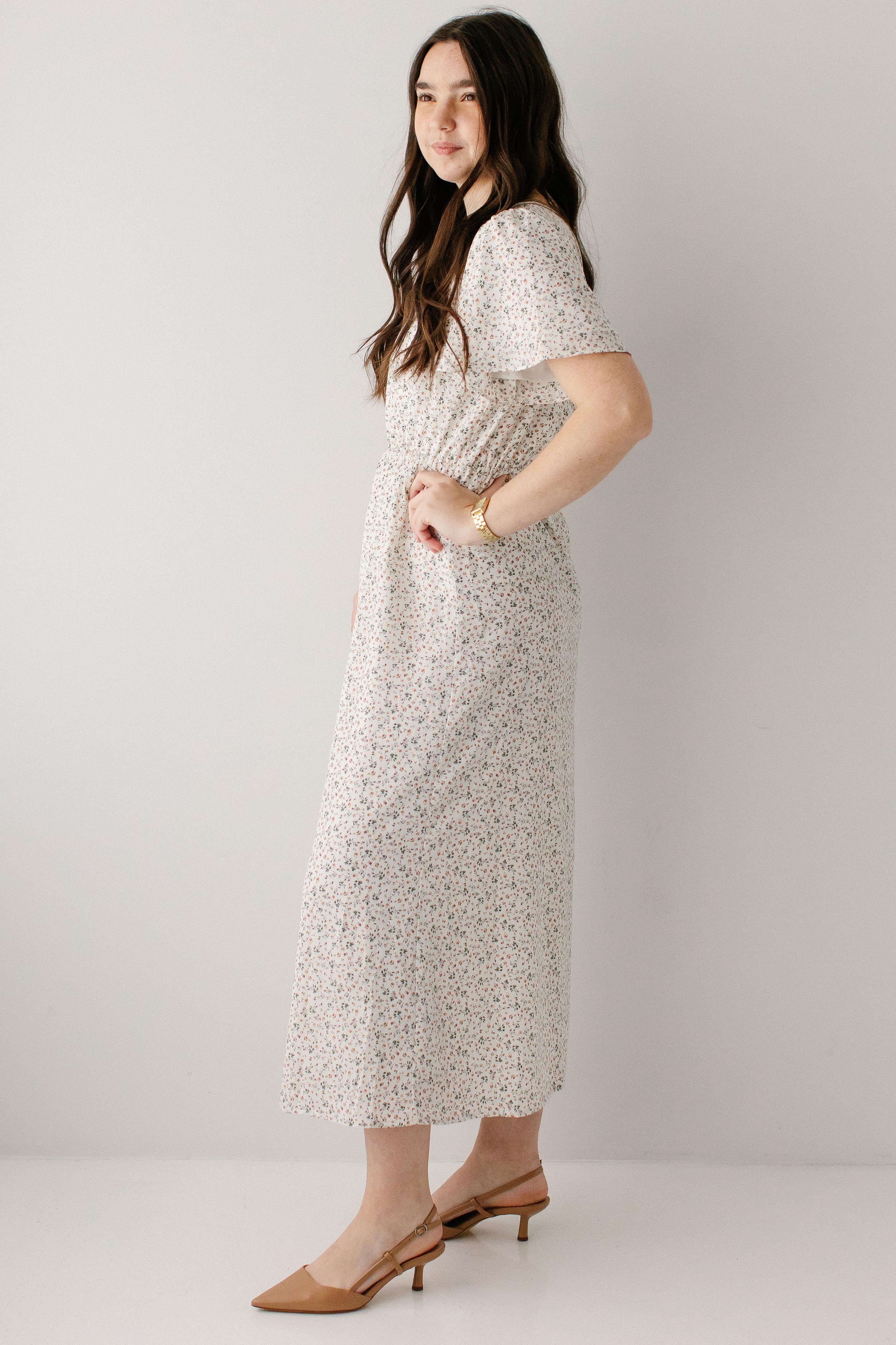 Naomi Ditsy Floral Midi Dress - Image 5