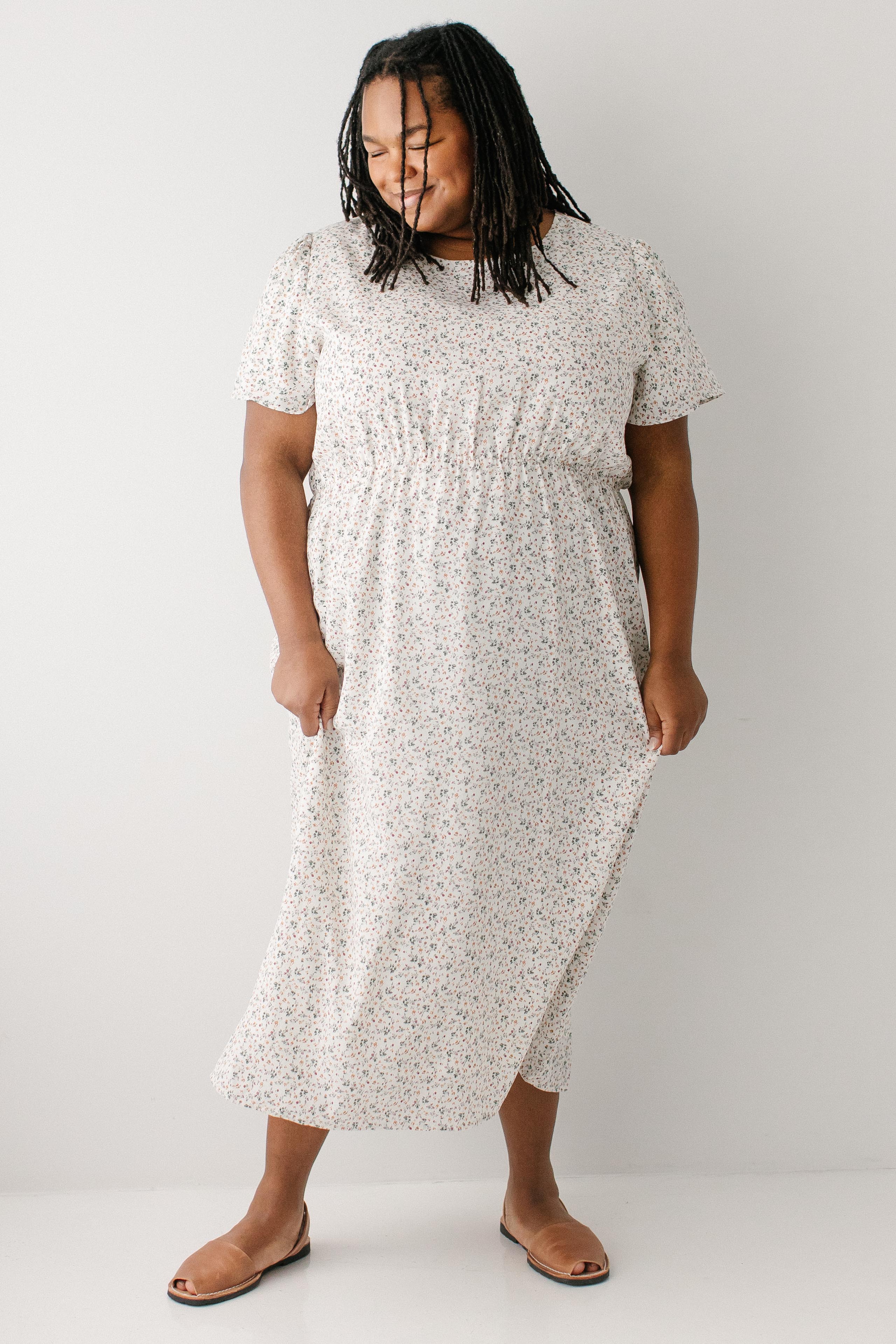 Naomi Ditsy Floral Midi Dress - Image 8