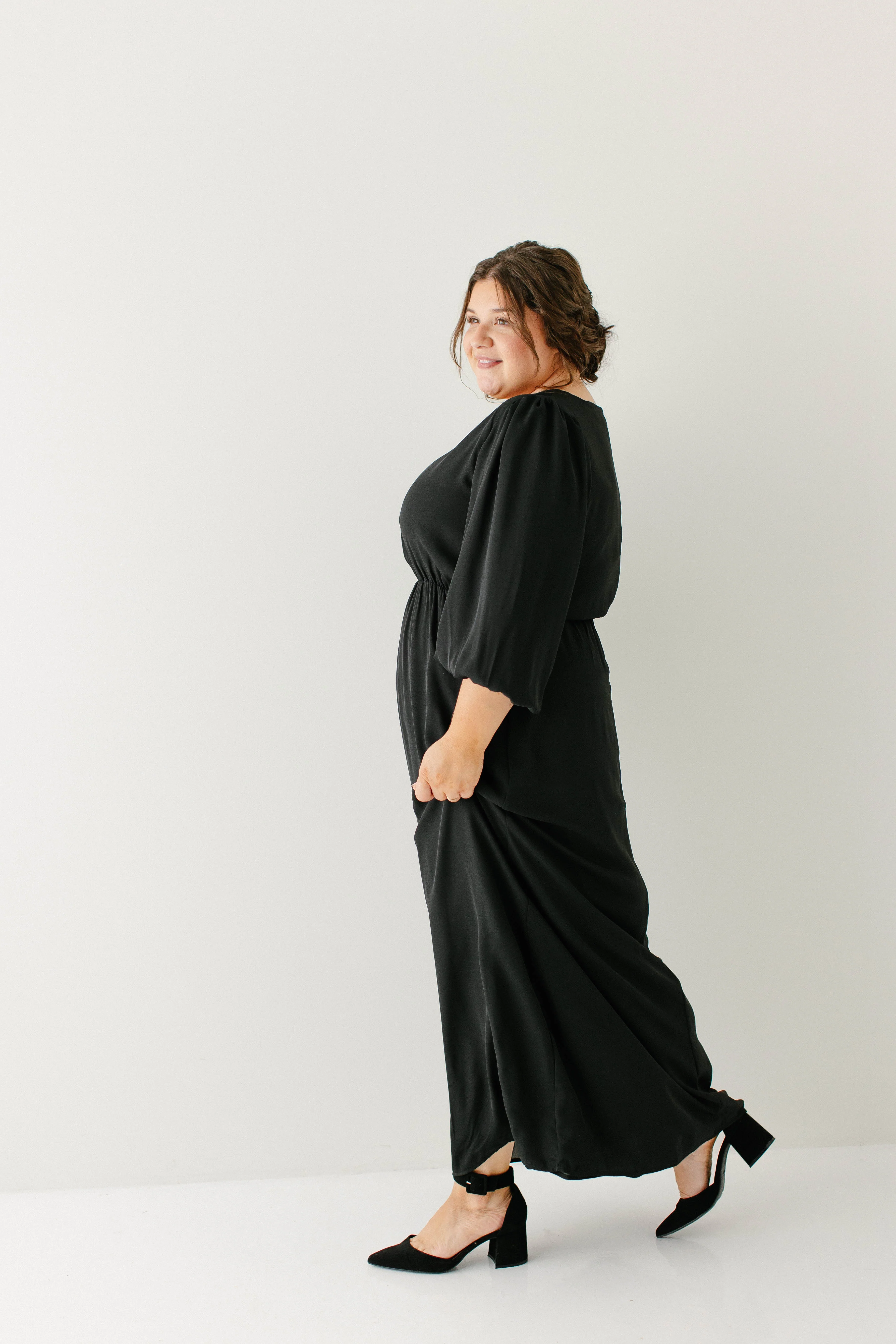 Naomi Long Sleeve Chiffon Maxi Dress FINAL SALE - Image 3