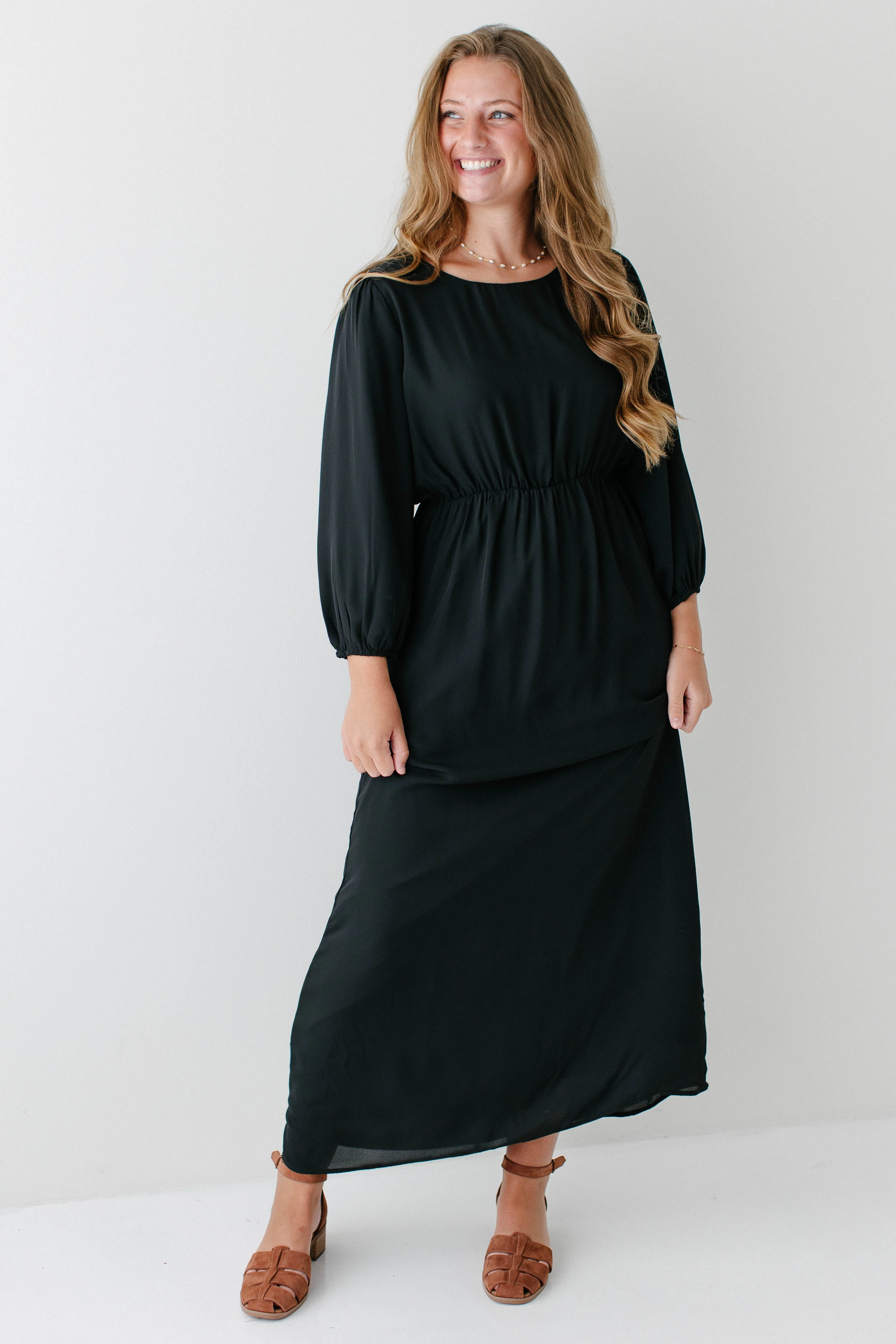 Naomi Long Sleeve Chiffon Maxi Dress FINAL SALE - Image 6
