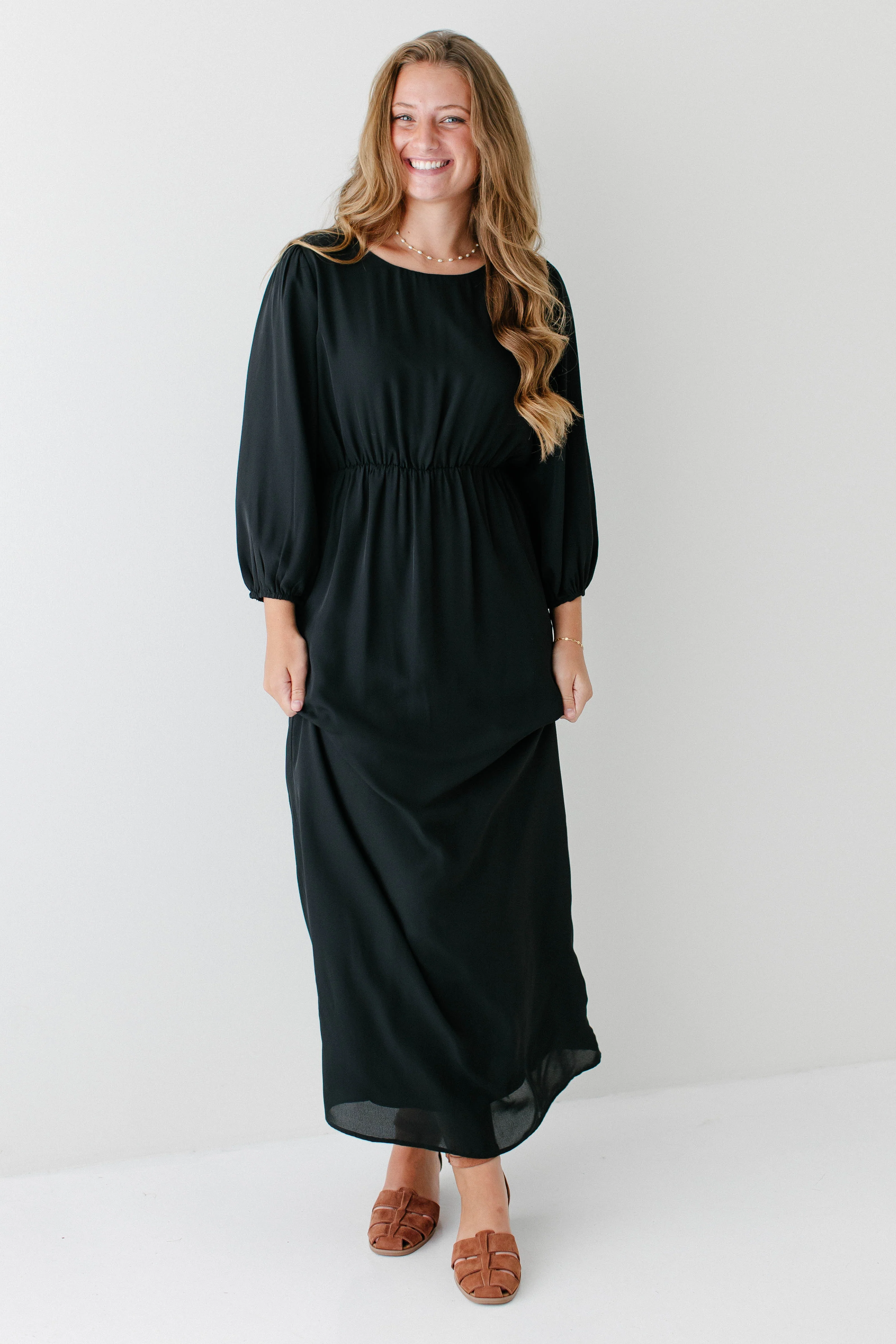 Naomi Long Sleeve Chiffon Maxi Dress FINAL SALE - Image 7