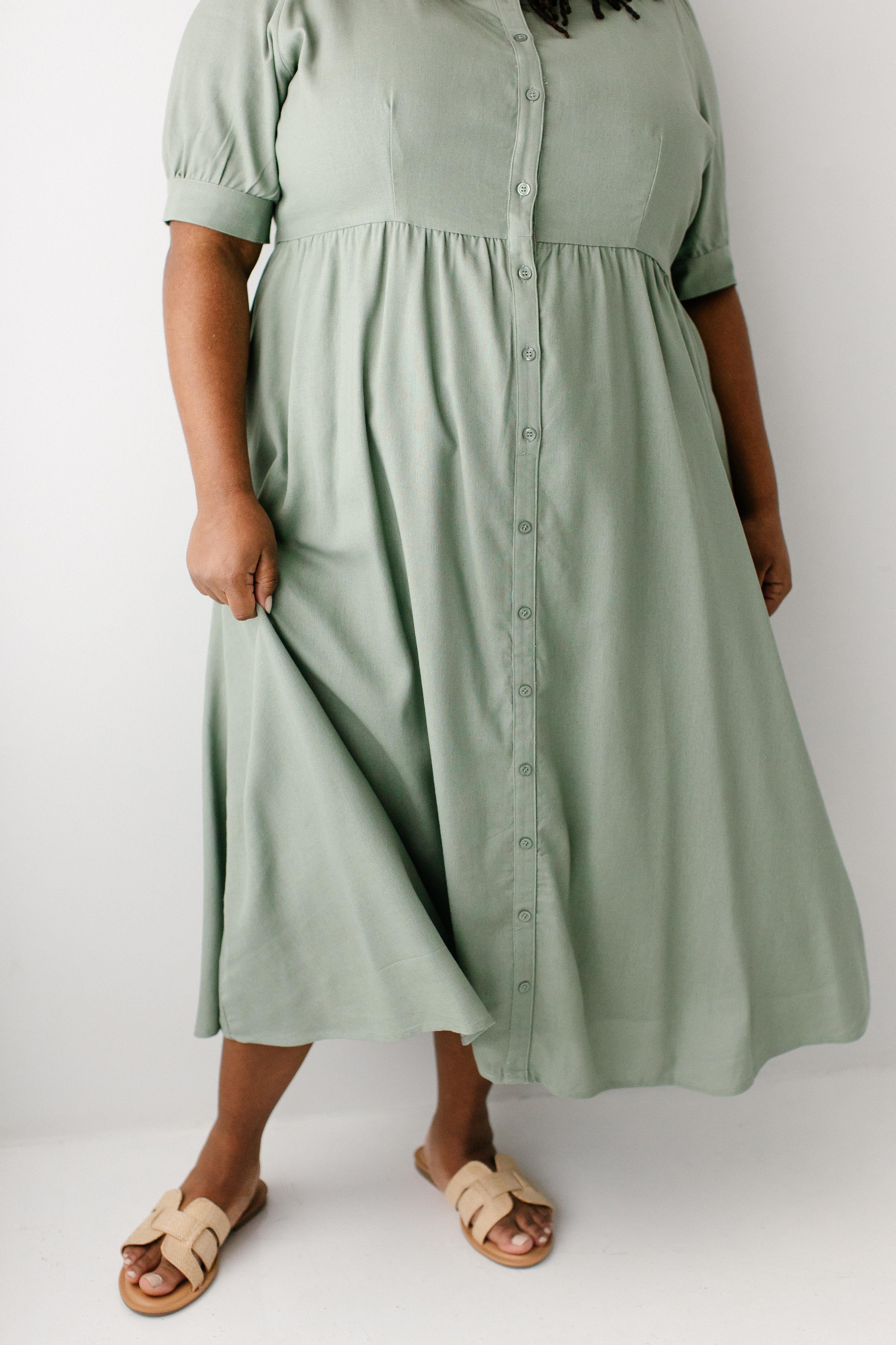 Nora Button Front A-Line Dress - Image 12