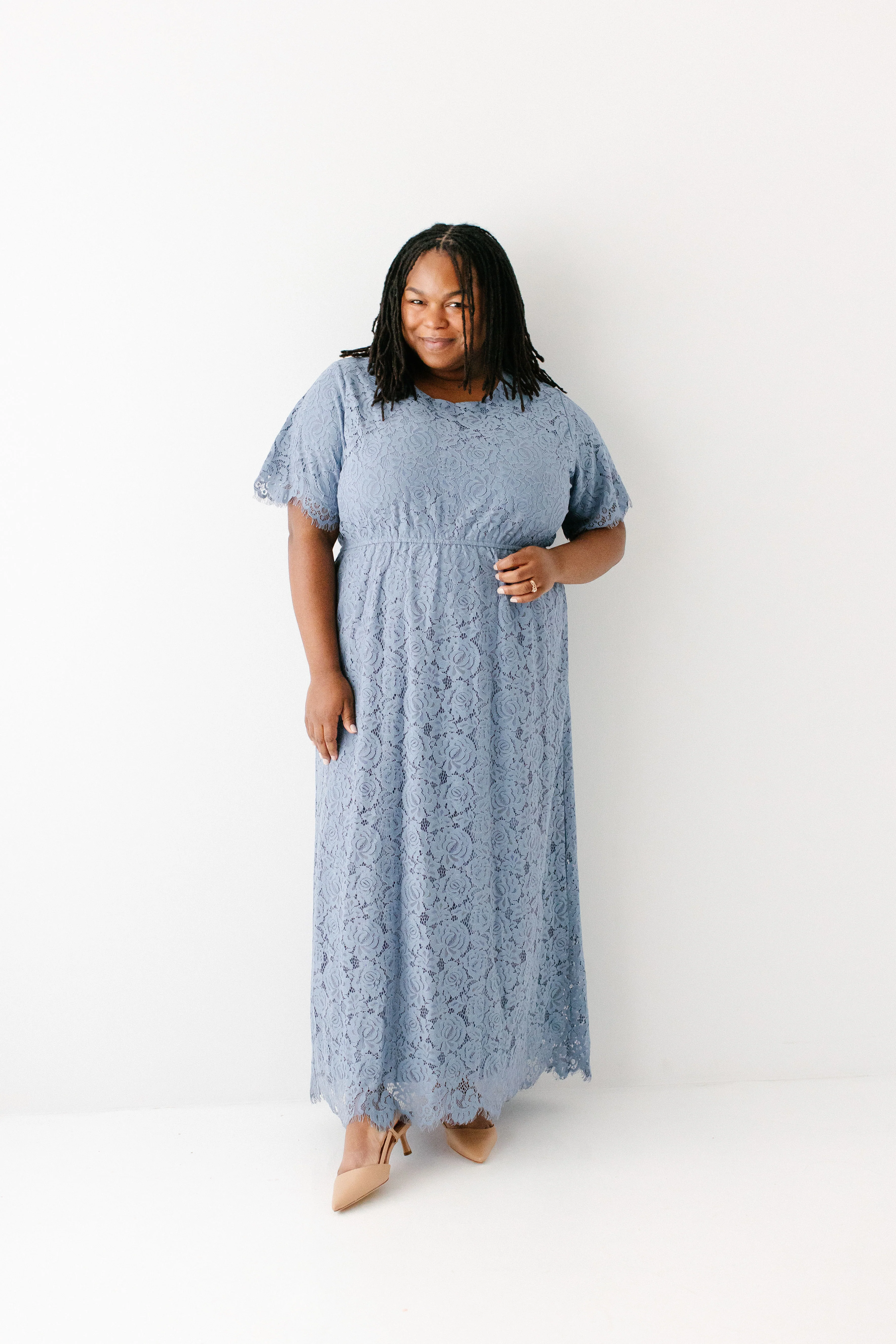 Odessa Round Neck Lace Maxi Dress FINAL SALE - Image 11