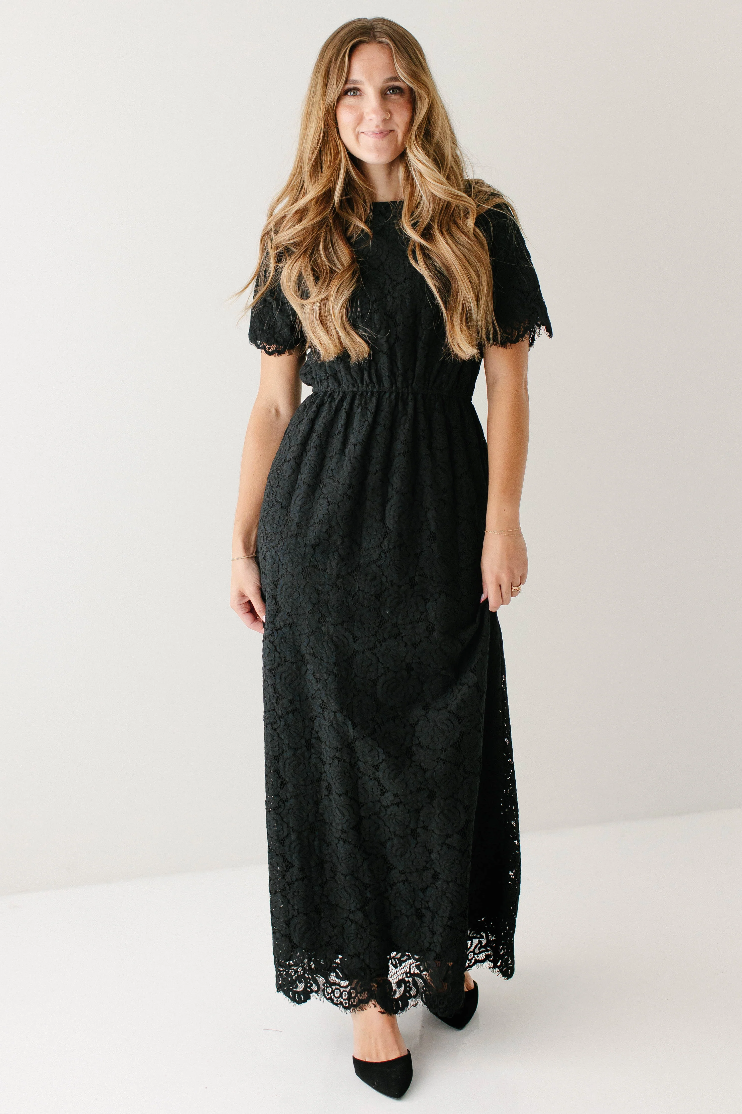 Odessa Round Neck Lace Maxi Dress FINAL SALE - Image 13