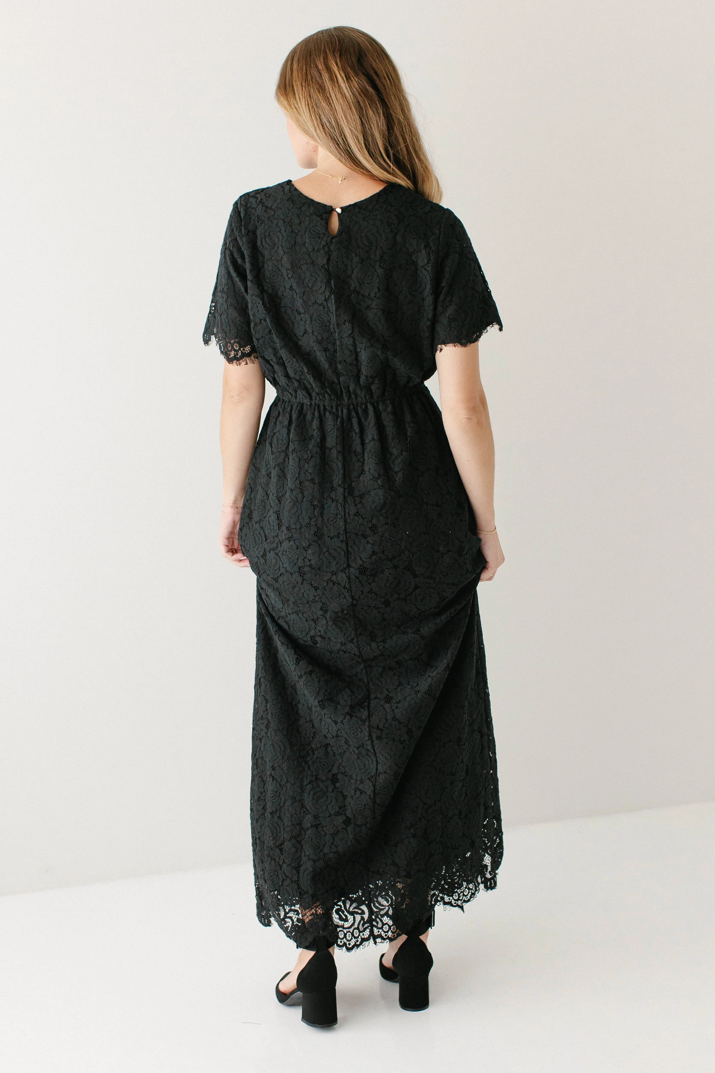 Odessa Round Neck Lace Maxi Dress FINAL SALE - Image 17