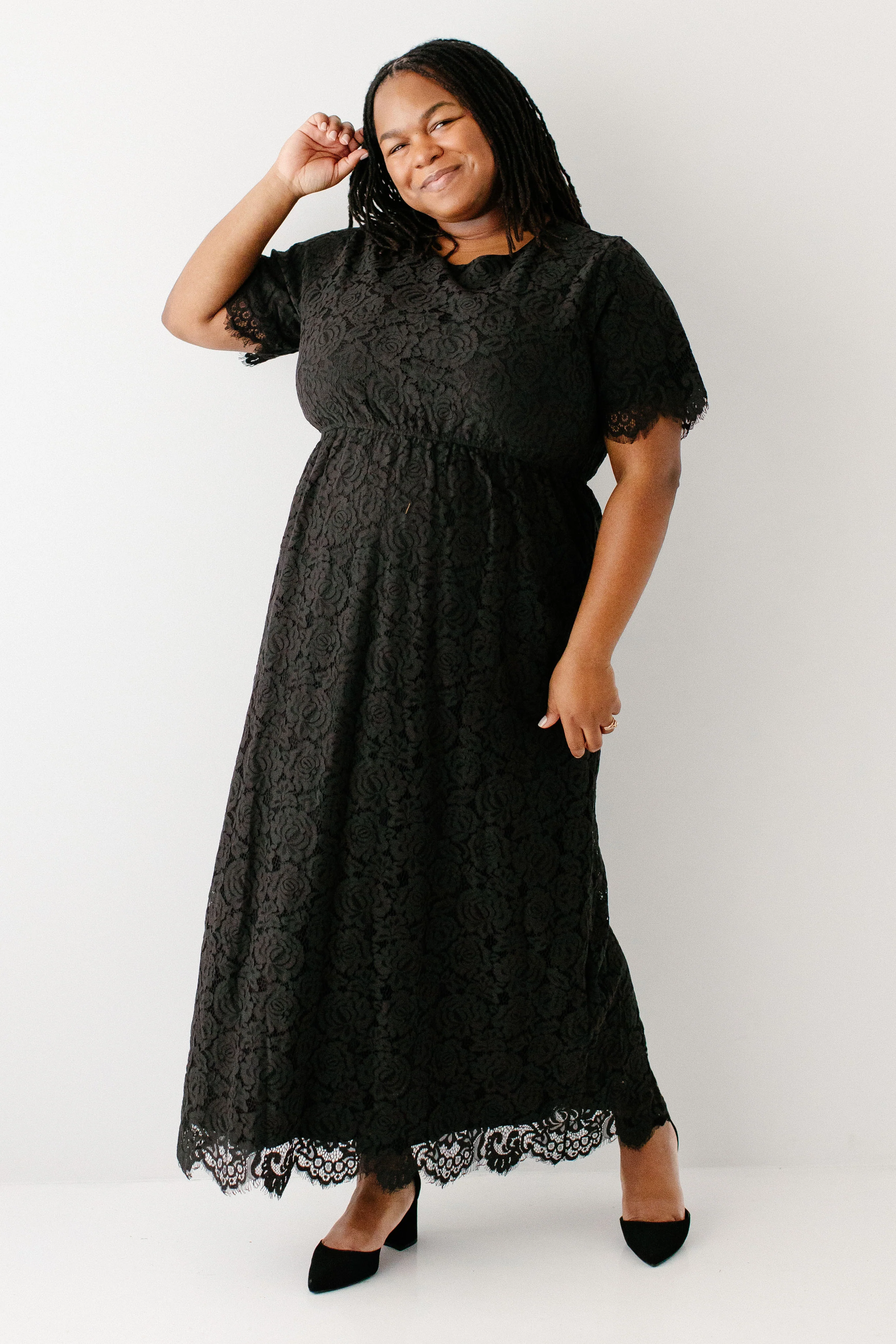 Odessa Round Neck Lace Maxi Dress FINAL SALE - Image 19