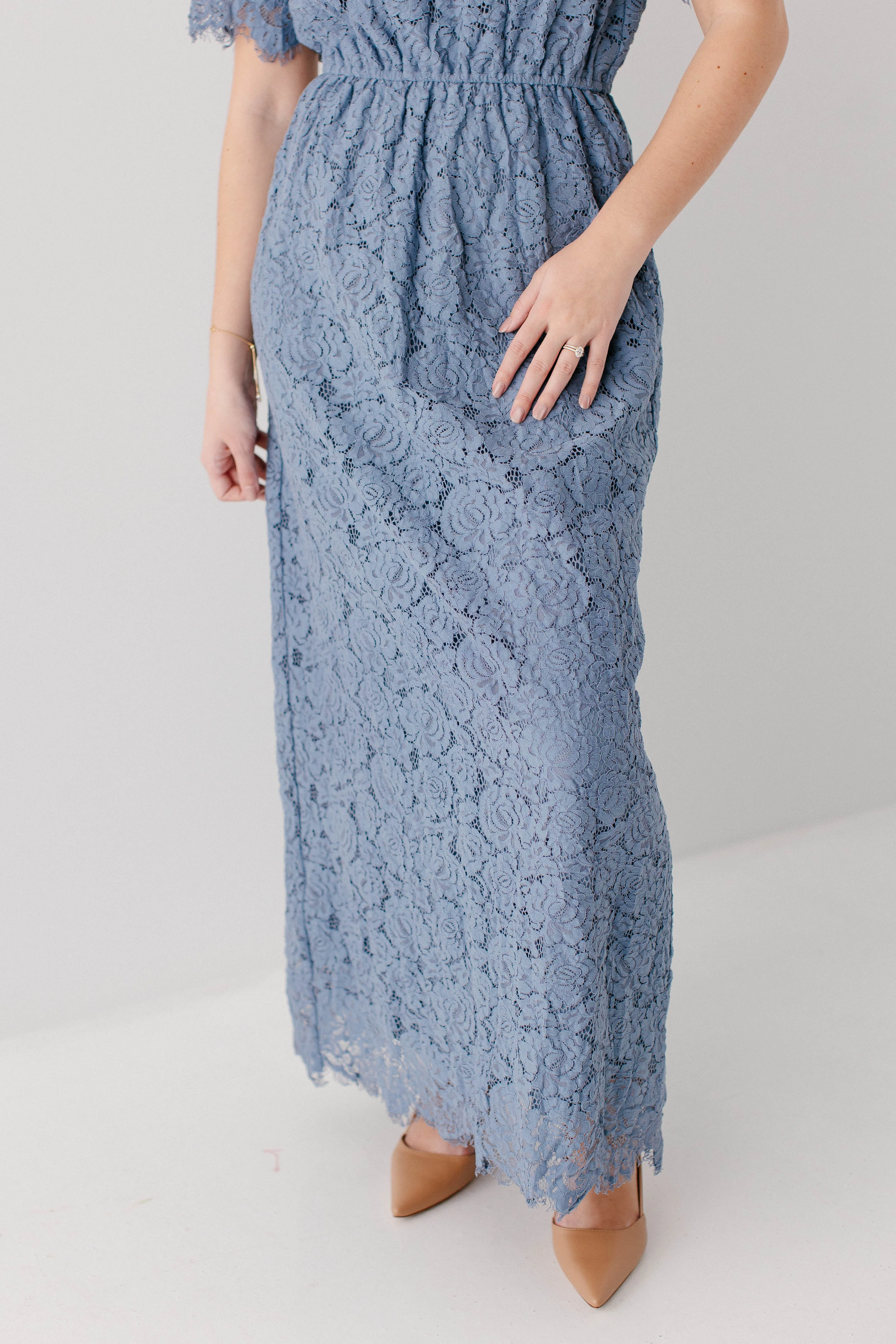 Odessa Round Neck Lace Maxi Dress FINAL SALE - Image 4