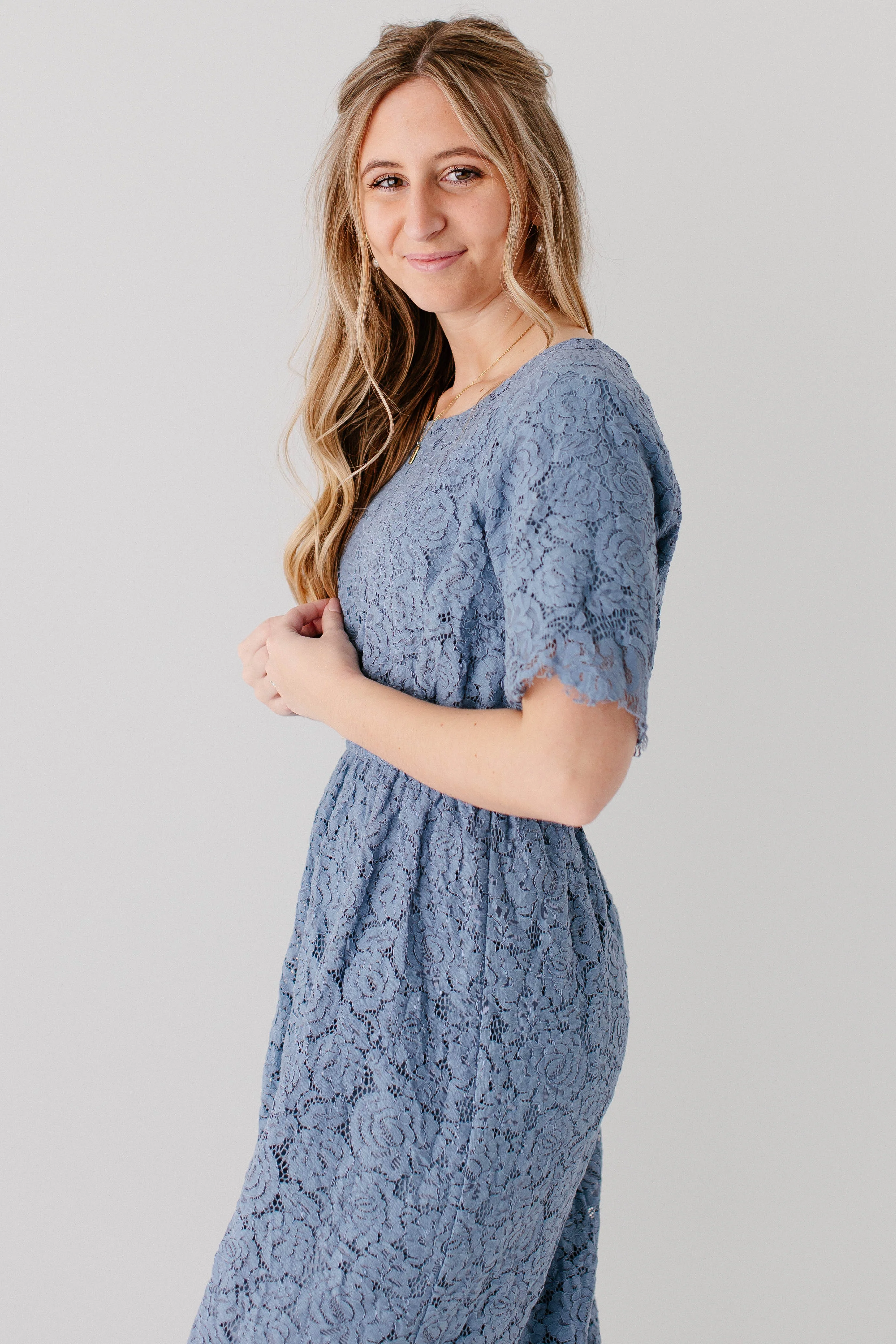 Odessa Round Neck Lace Maxi Dress FINAL SALE - Image 6