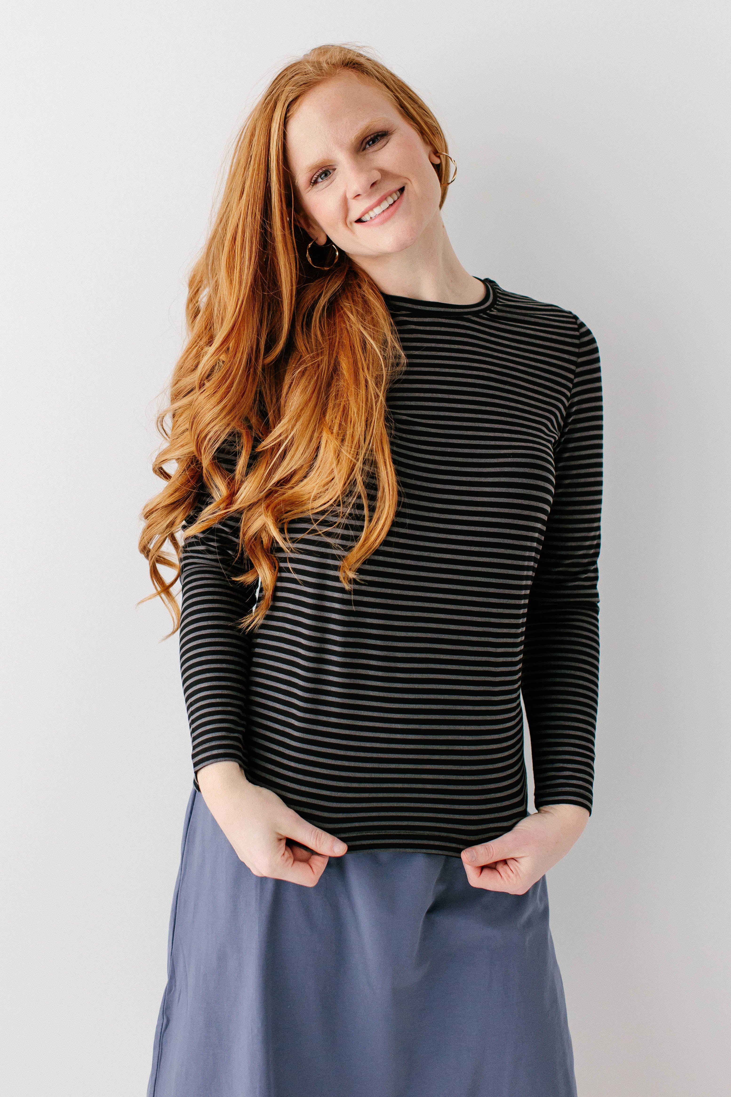 Palmer Long Sleeve Striped Tee FINAL SALE - Image 3