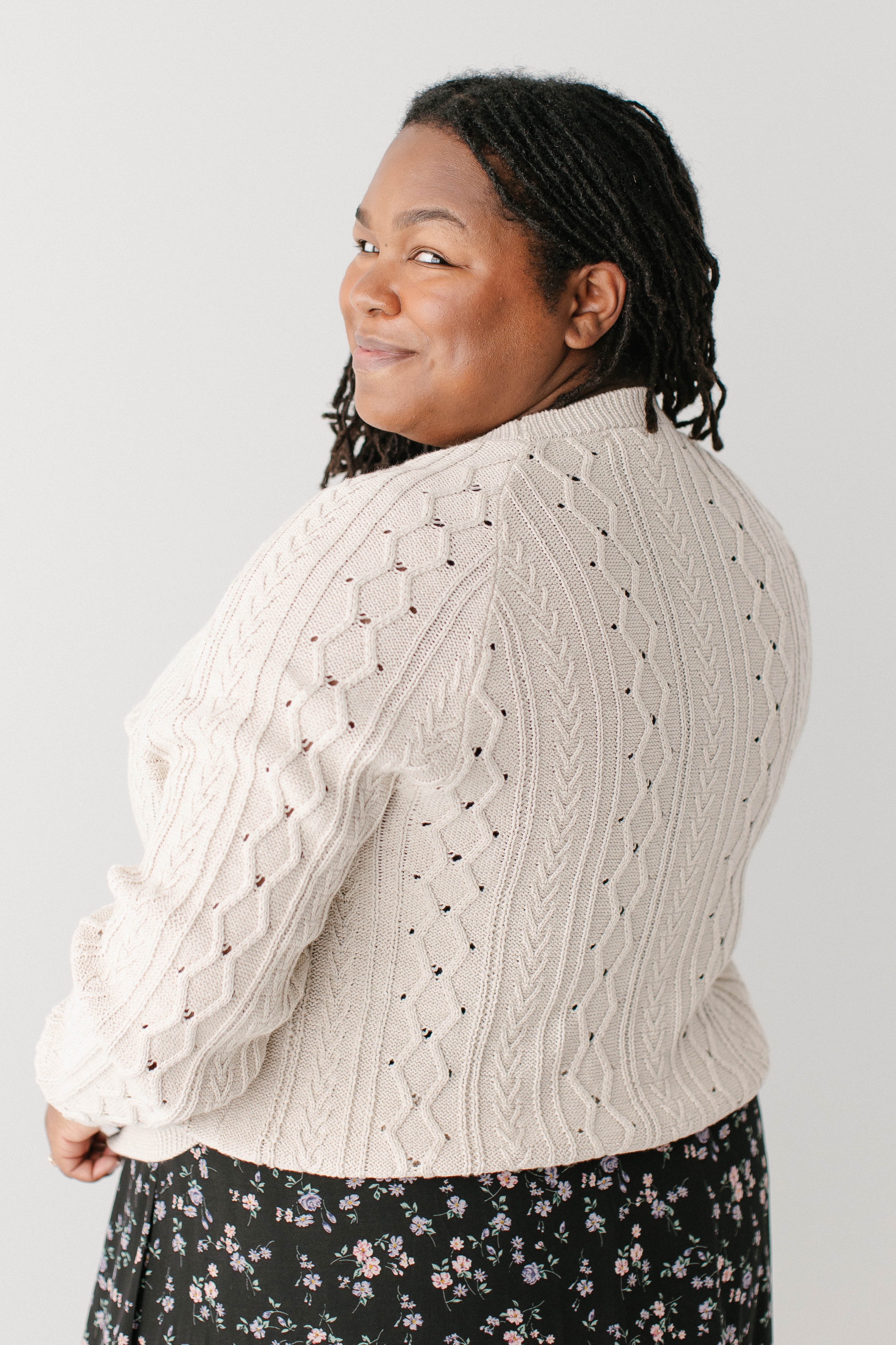 Penelope Cable Knit Cotton Cardigan FINAL SALE - Image 11