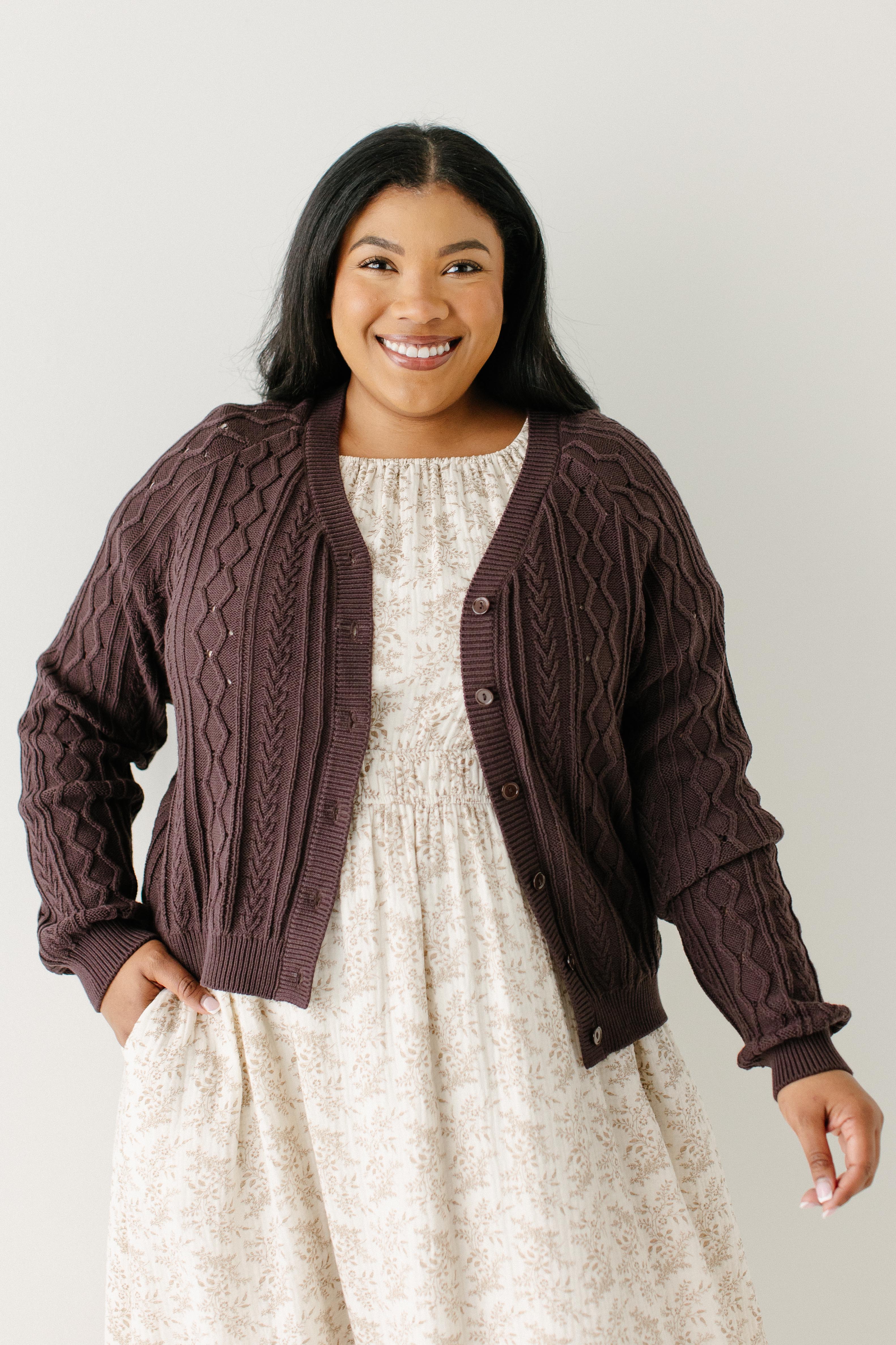 Penelope Cable Knit Cotton Cardigan FINAL SALE - Image 12