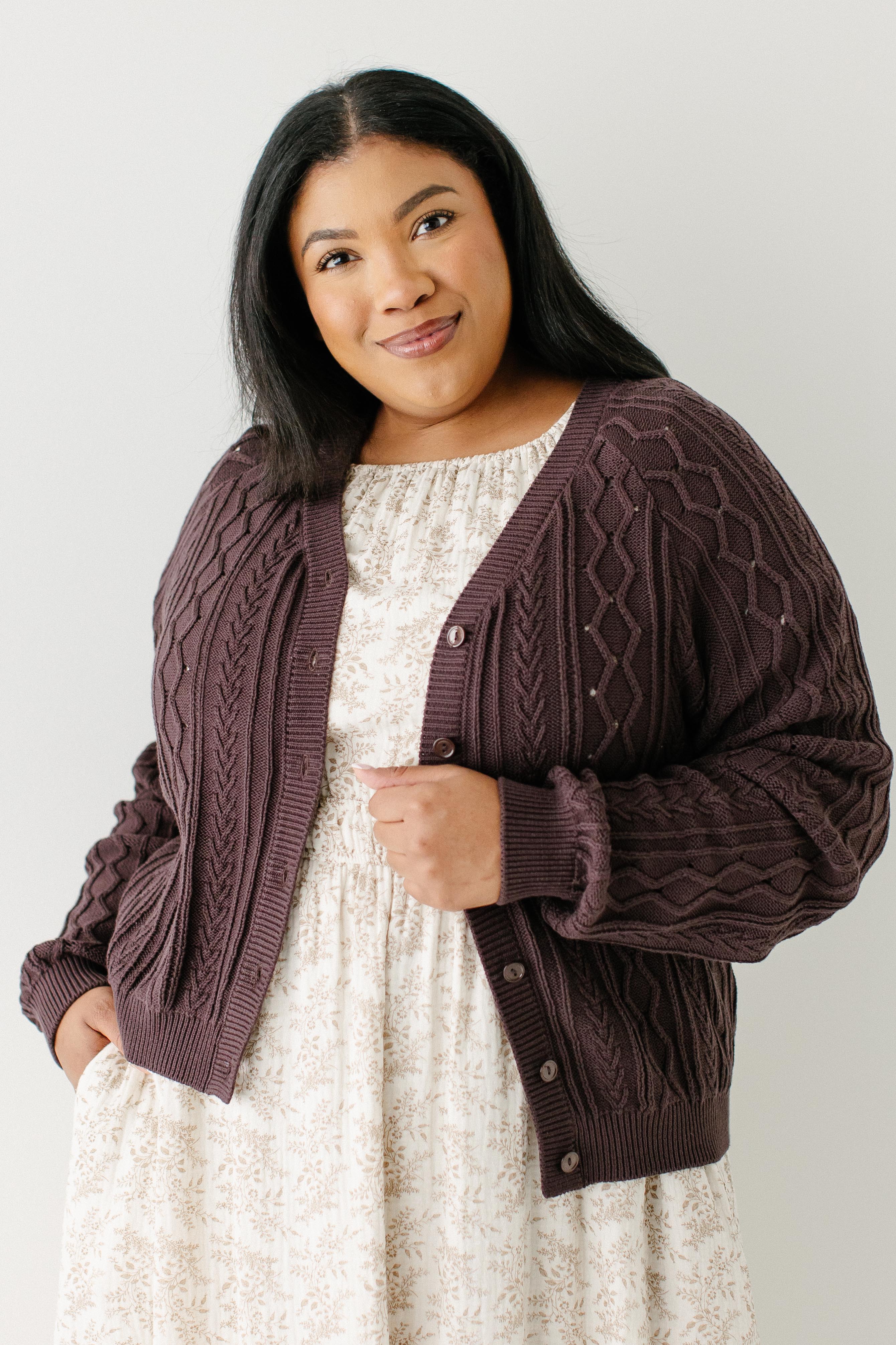 Penelope Cable Knit Cotton Cardigan FINAL SALE - Image 13