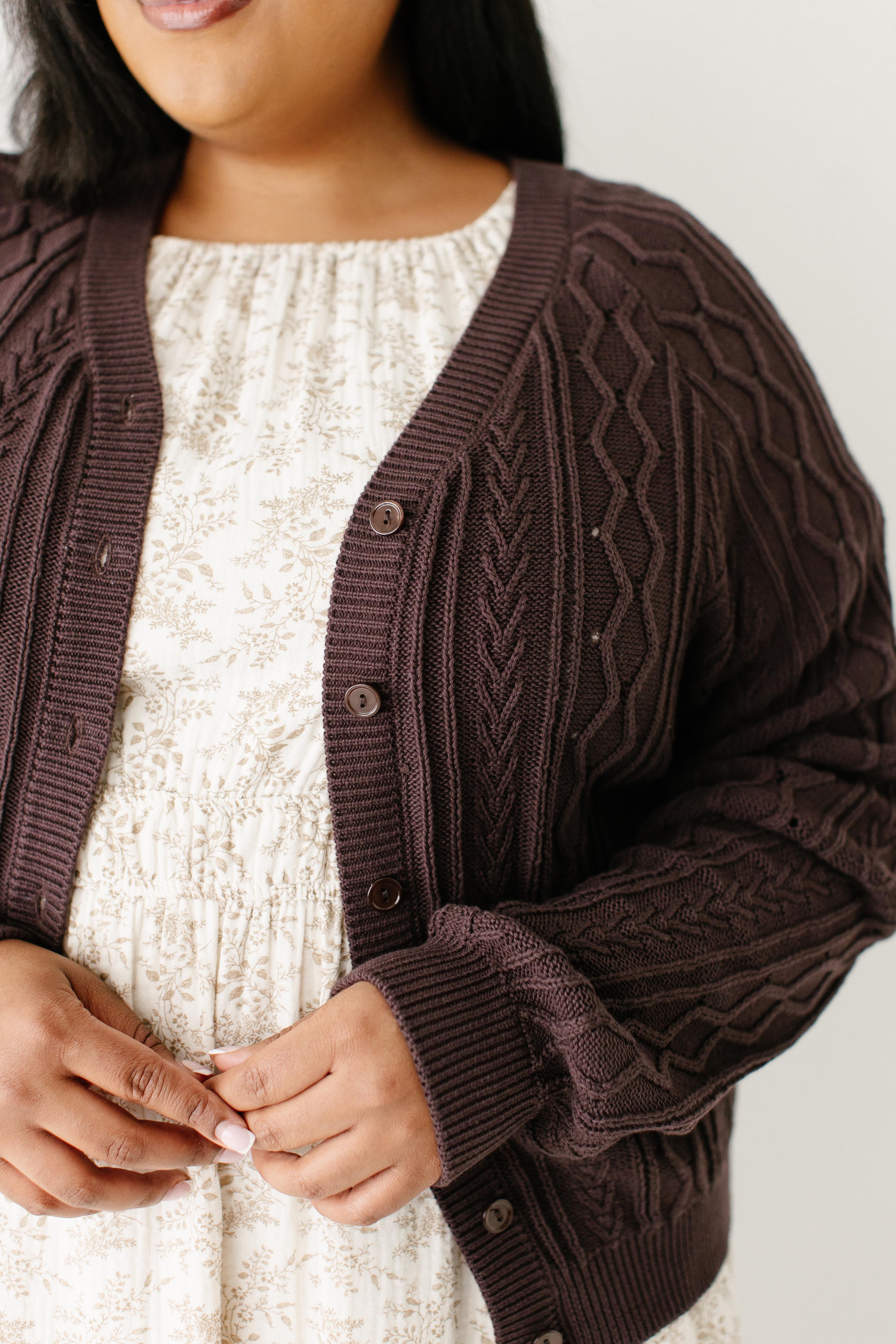 Penelope Cable Knit Cotton Cardigan FINAL SALE - Image 14