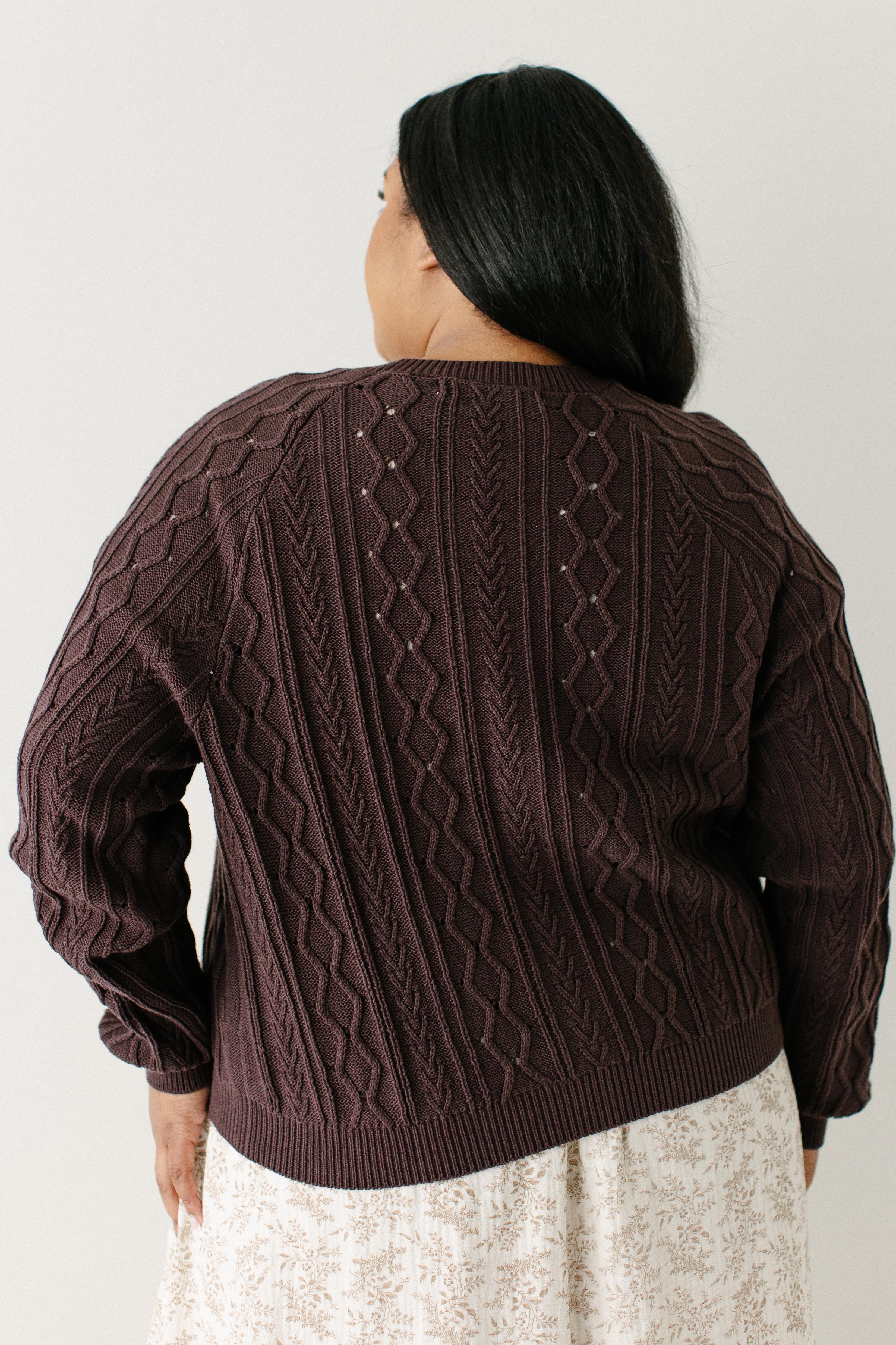 Penelope Cable Knit Cotton Cardigan FINAL SALE - Image 15