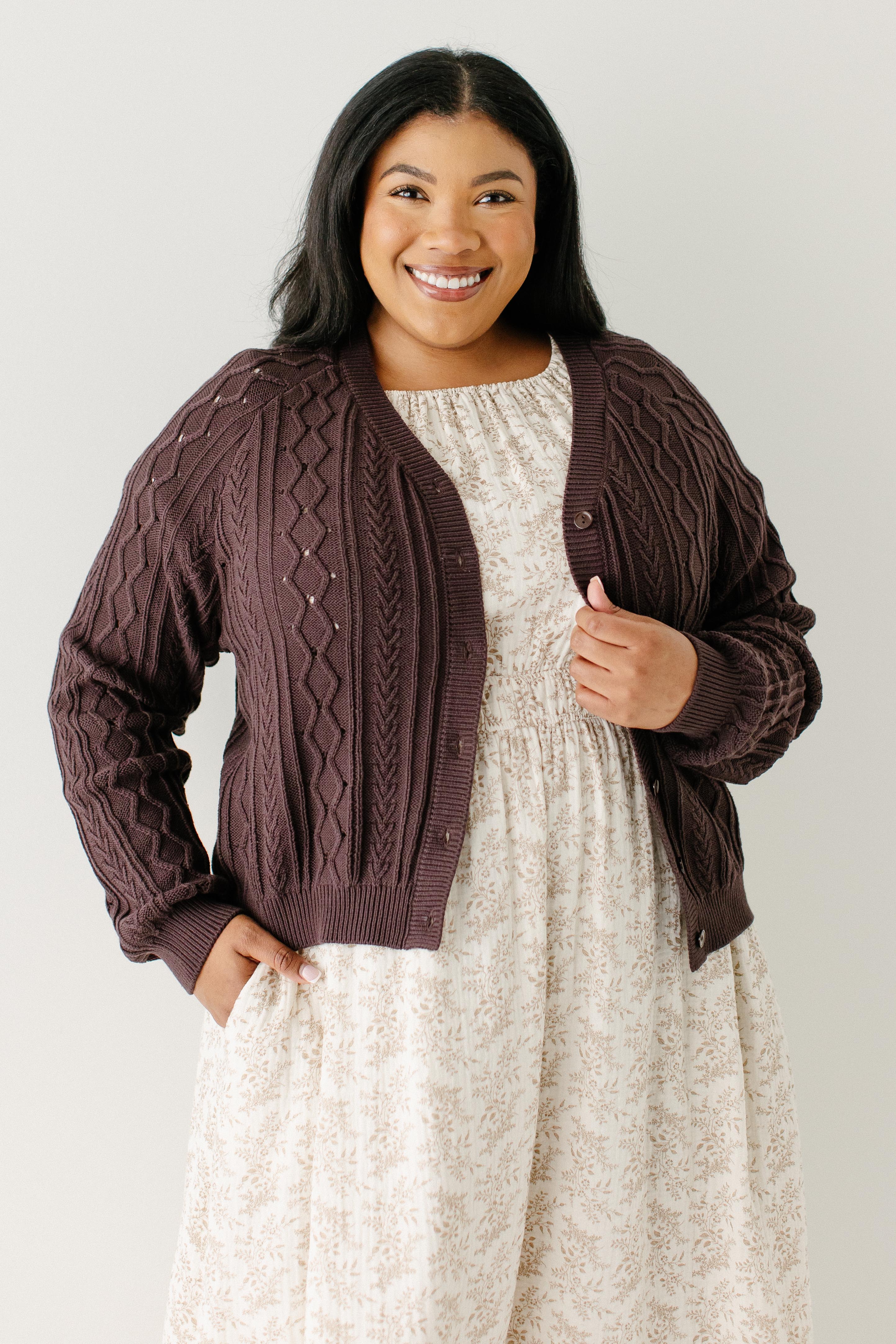 Penelope Cable Knit Cotton Cardigan FINAL SALE - Image 16