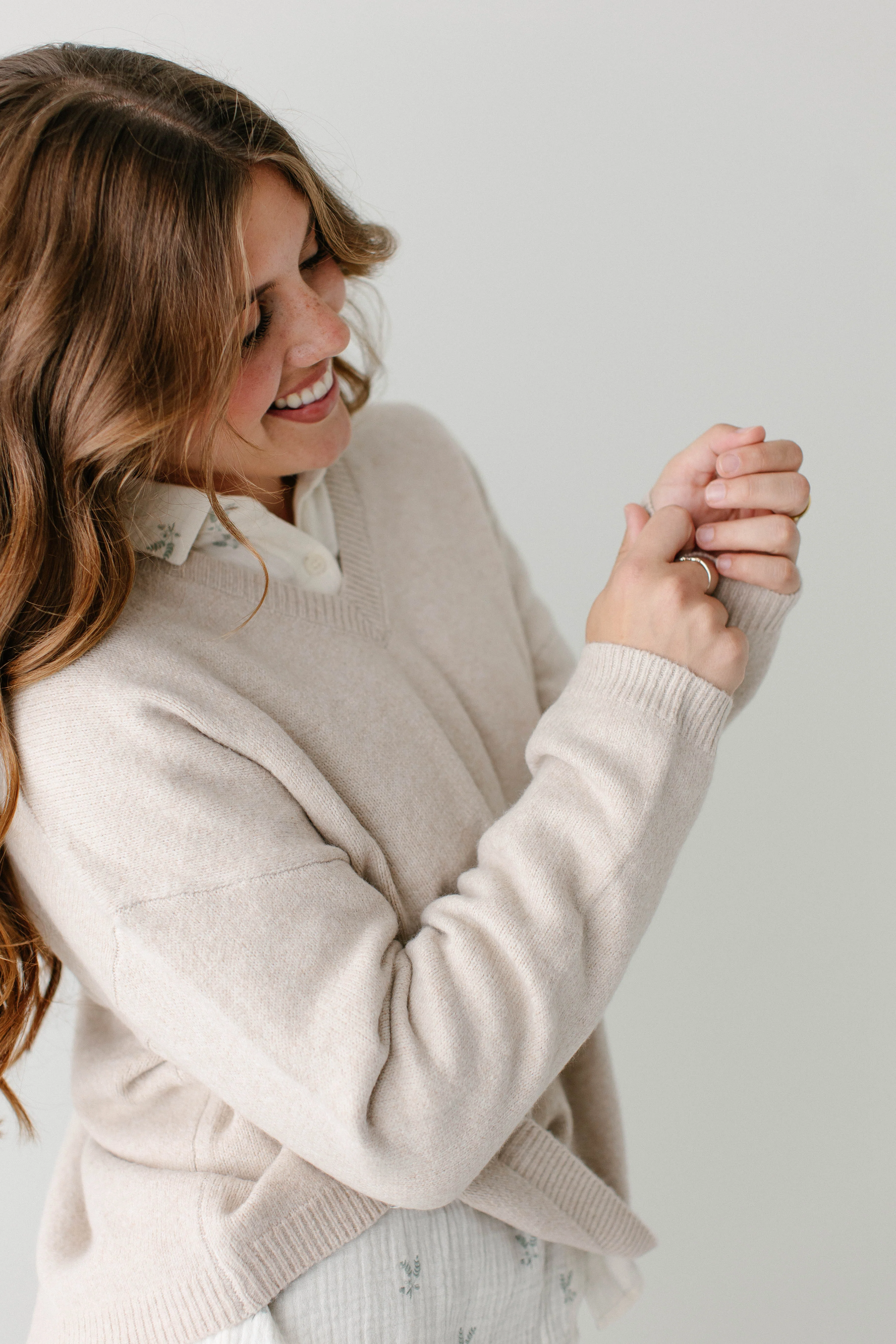 'Petra' Relaxed V-Neck Sweater FINAL SALE - Image 9