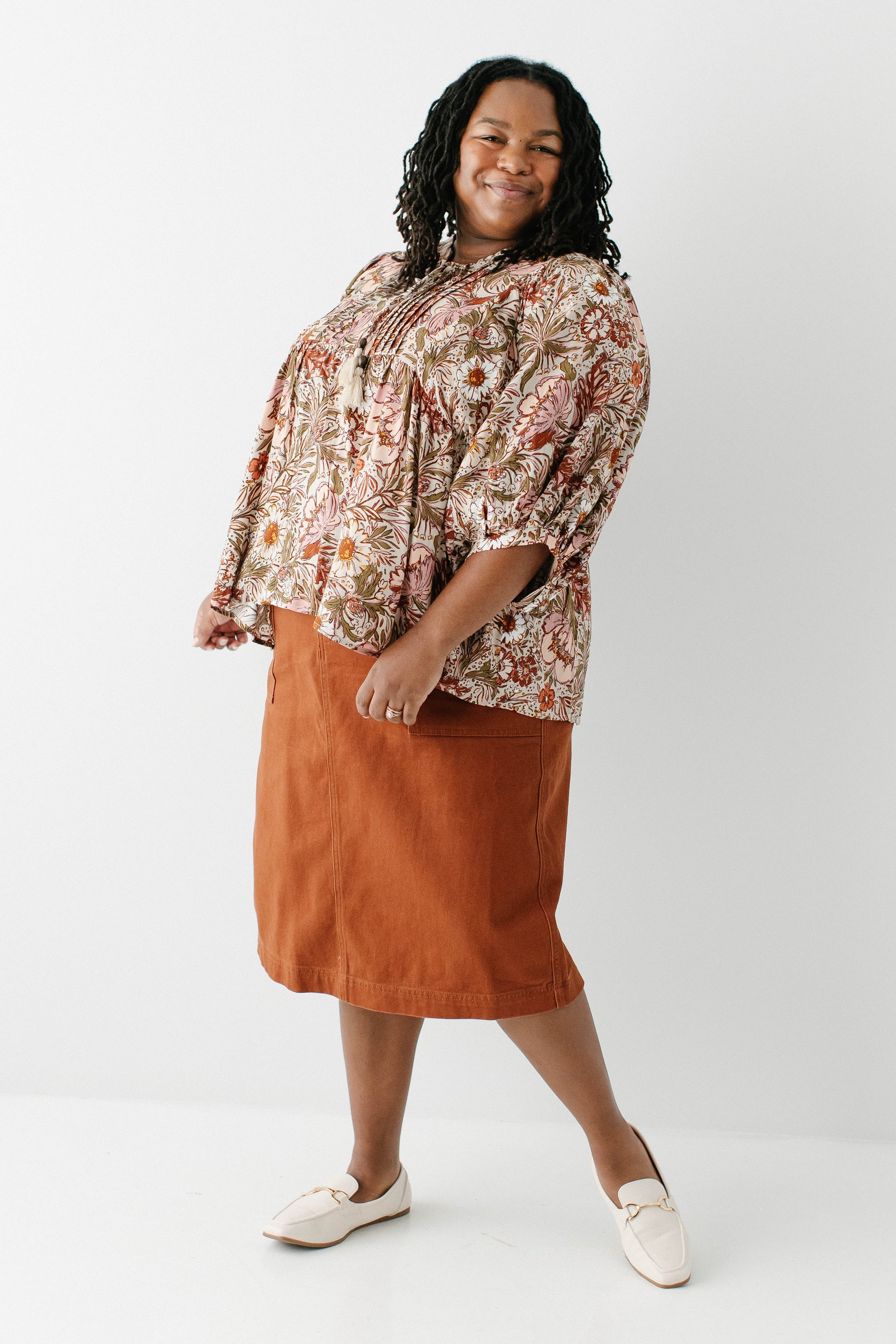 Plus 'Condi' Bohemian Floral Peasant Top FINAL SALE - Image 5