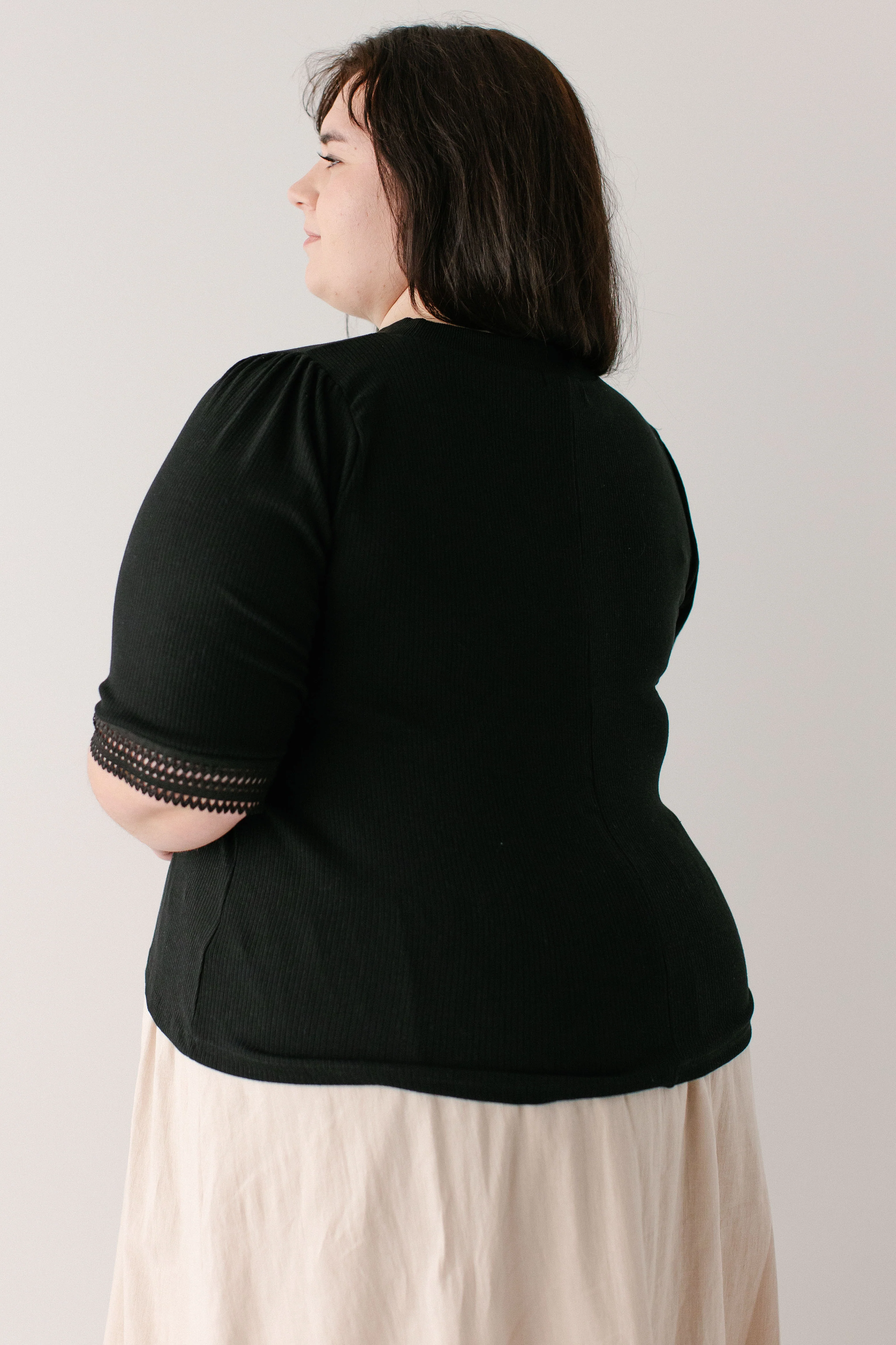 Plus Onyx Lace Detail Ribbed Top FINAL SALE - Image 10