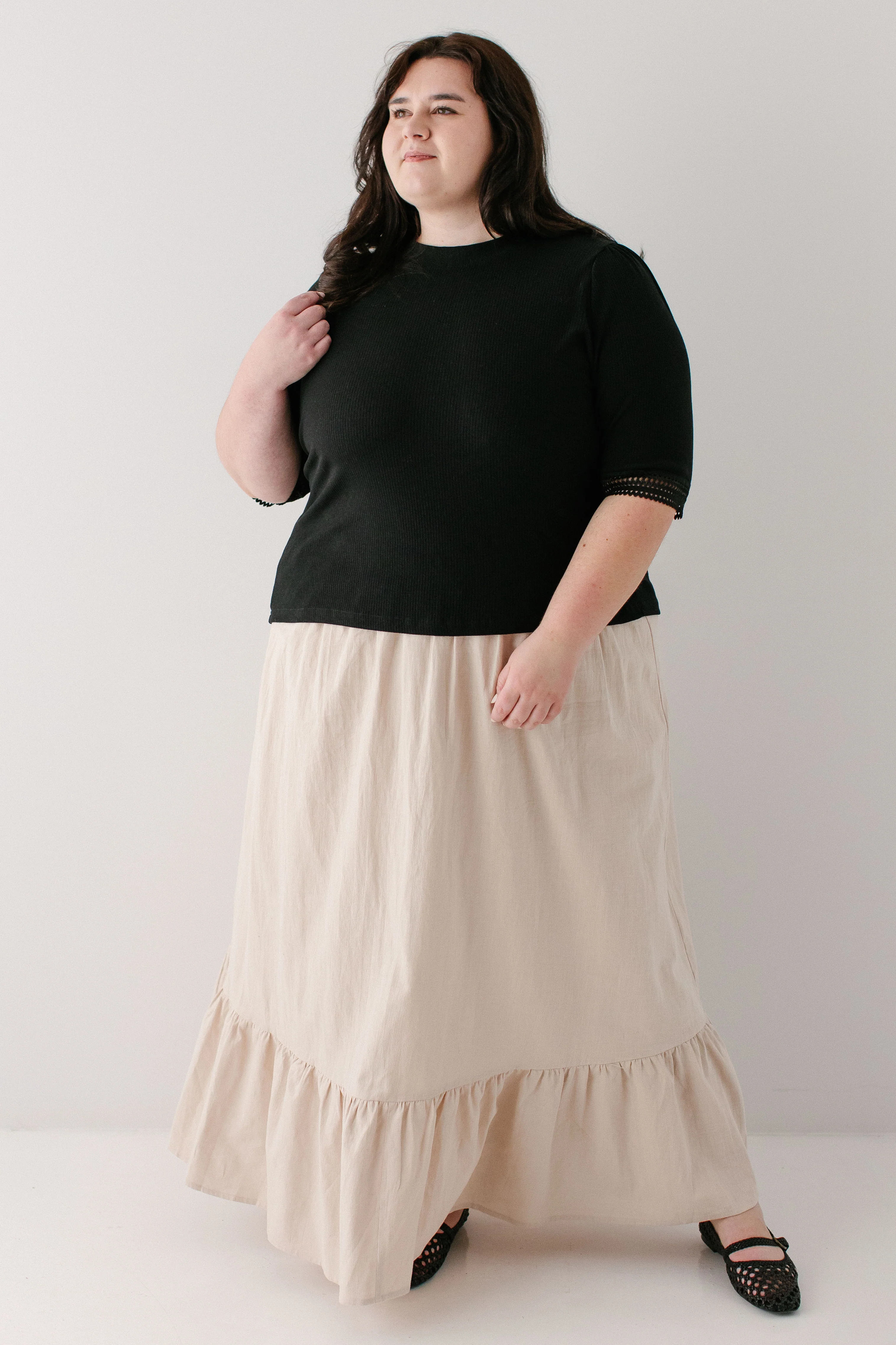 Plus Onyx Lace Detail Ribbed Top FINAL SALE - Image 11