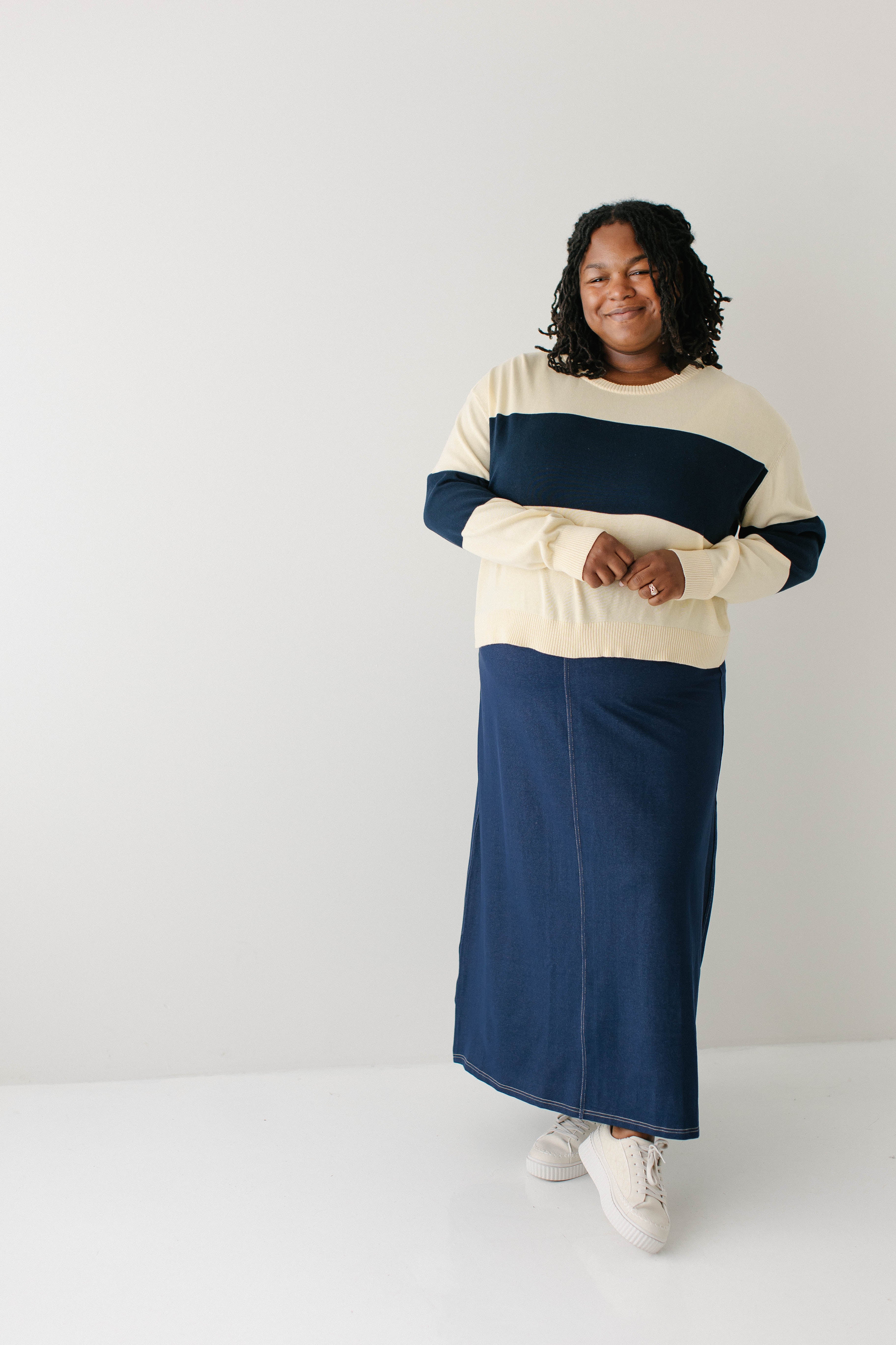 Plus 'Truth' Organic Cotton Navy Stripe Sweater FINAL SALE - Image 4
