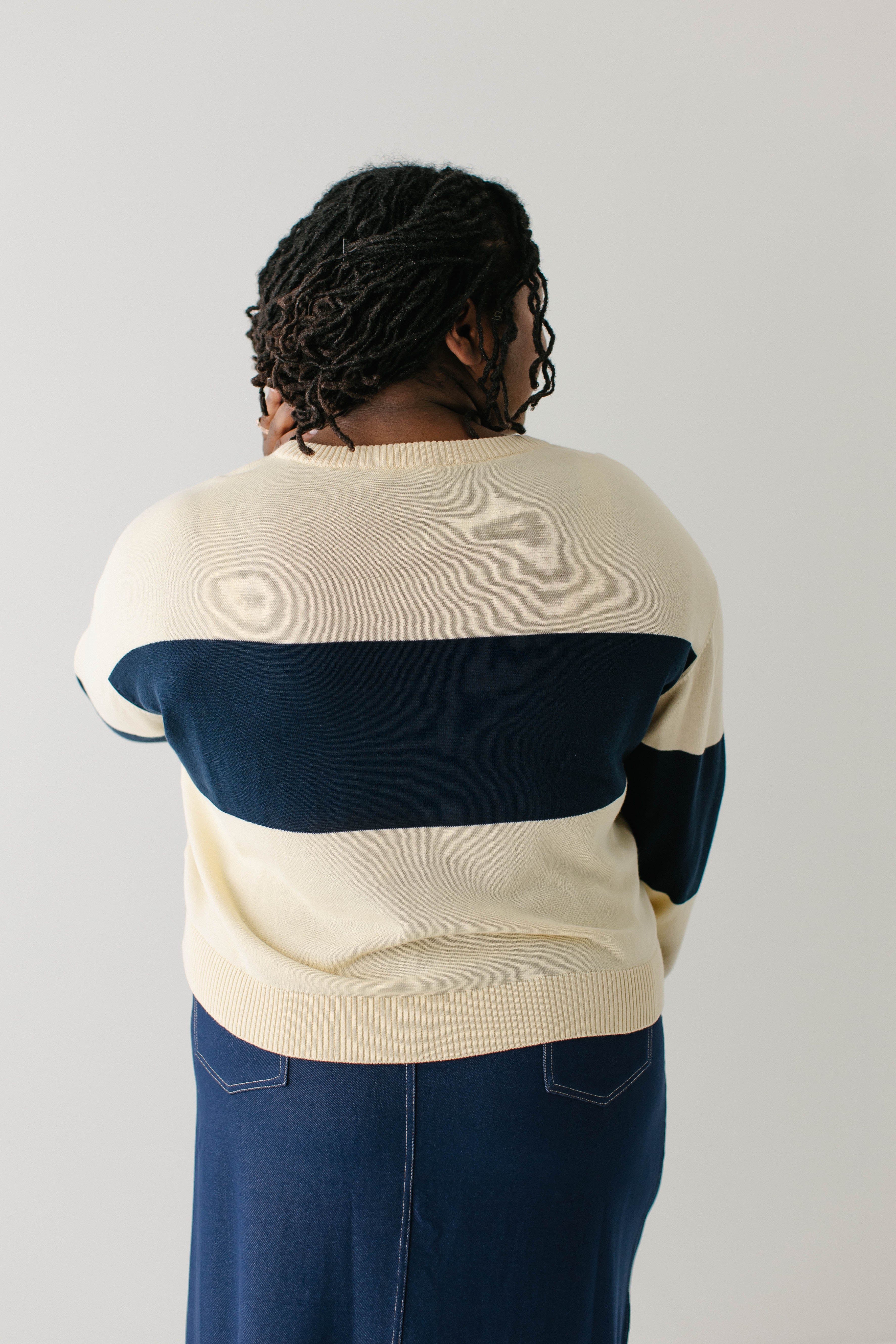 Plus 'Truth' Organic Cotton Navy Stripe Sweater FINAL SALE - Image 5