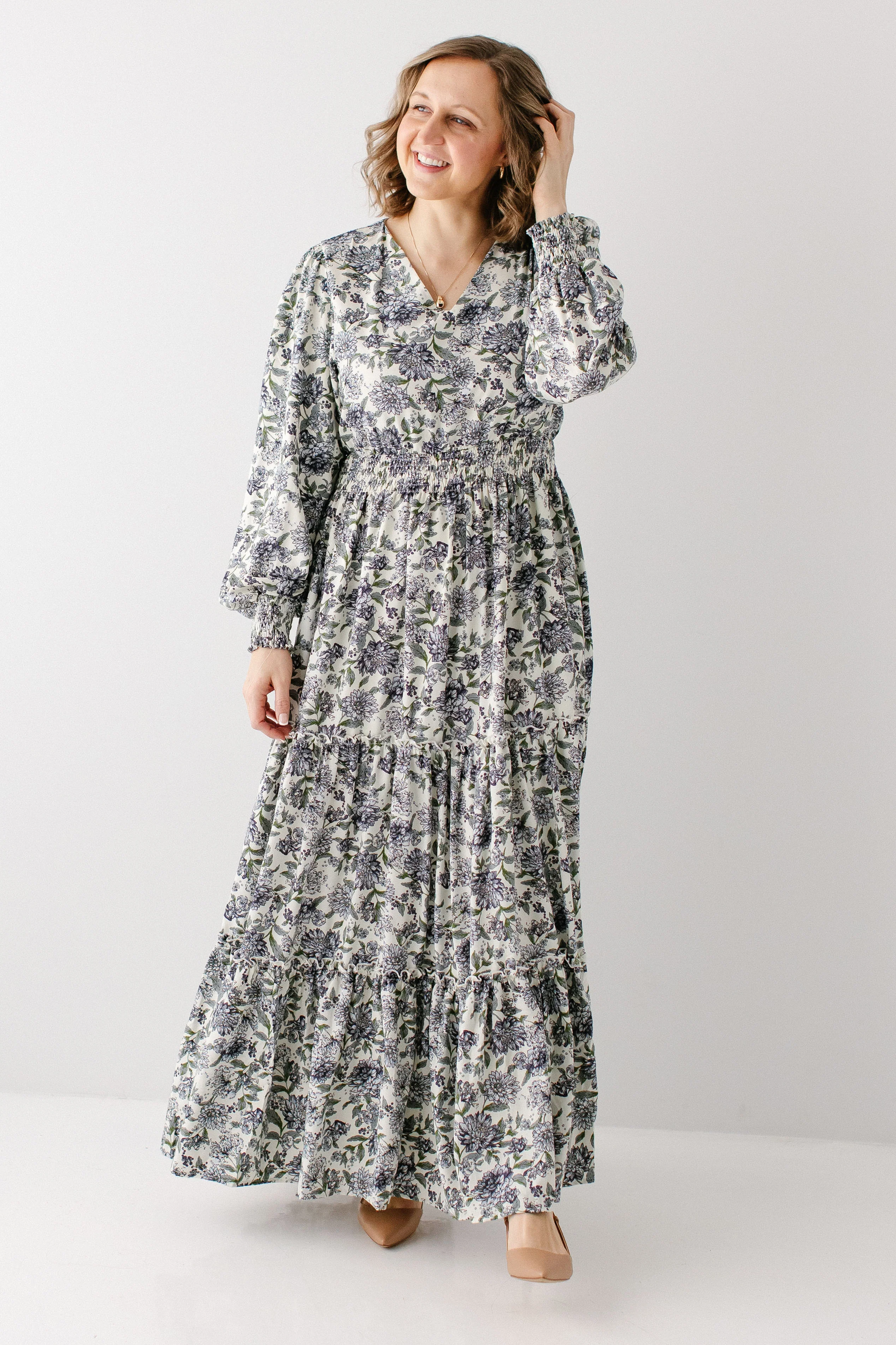 Poetry Blue Floral Tiered Maxi Dress FINAL SALE - Image 3