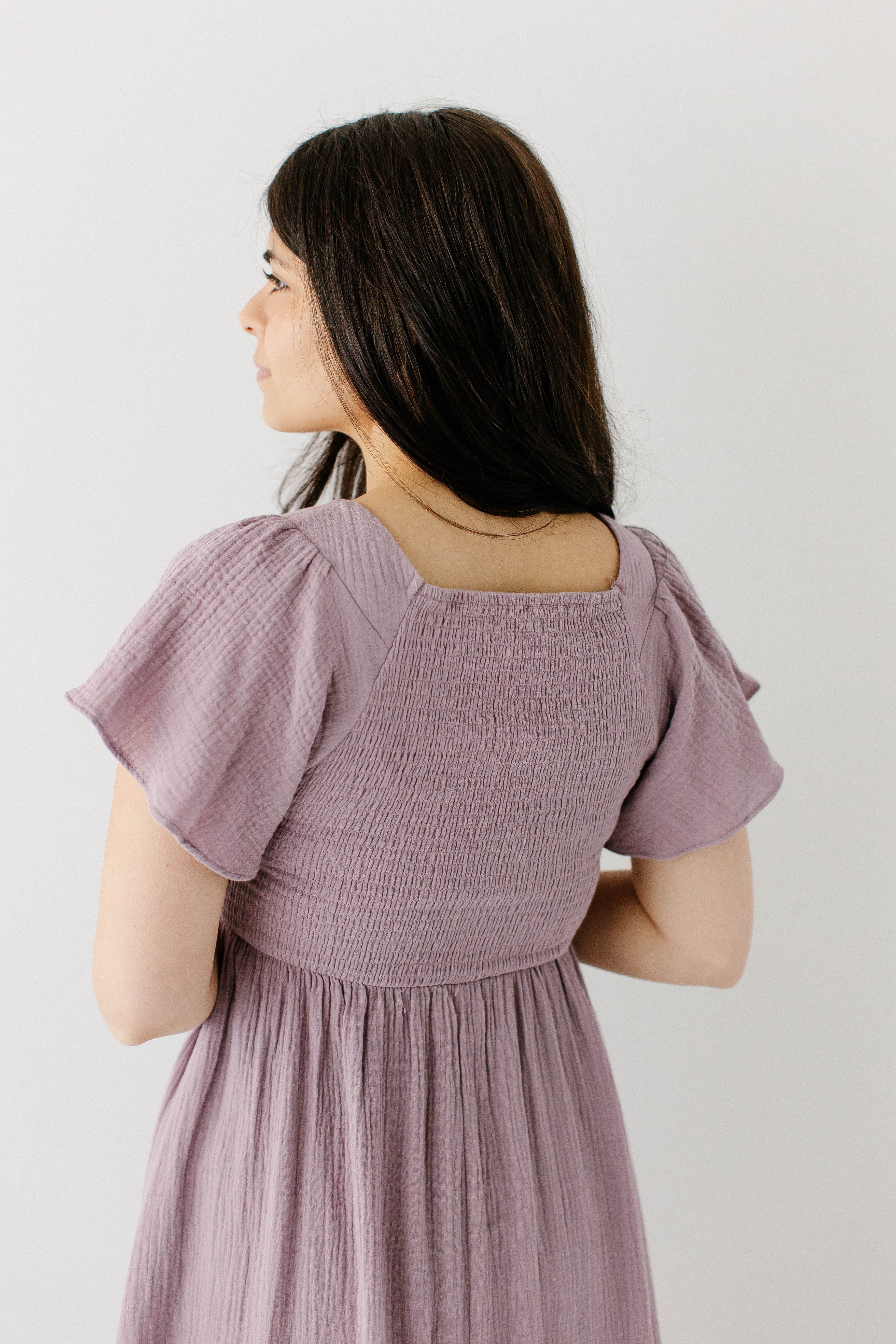 Quincy Gauze Smocked Bodice Midi Dress - Image 10