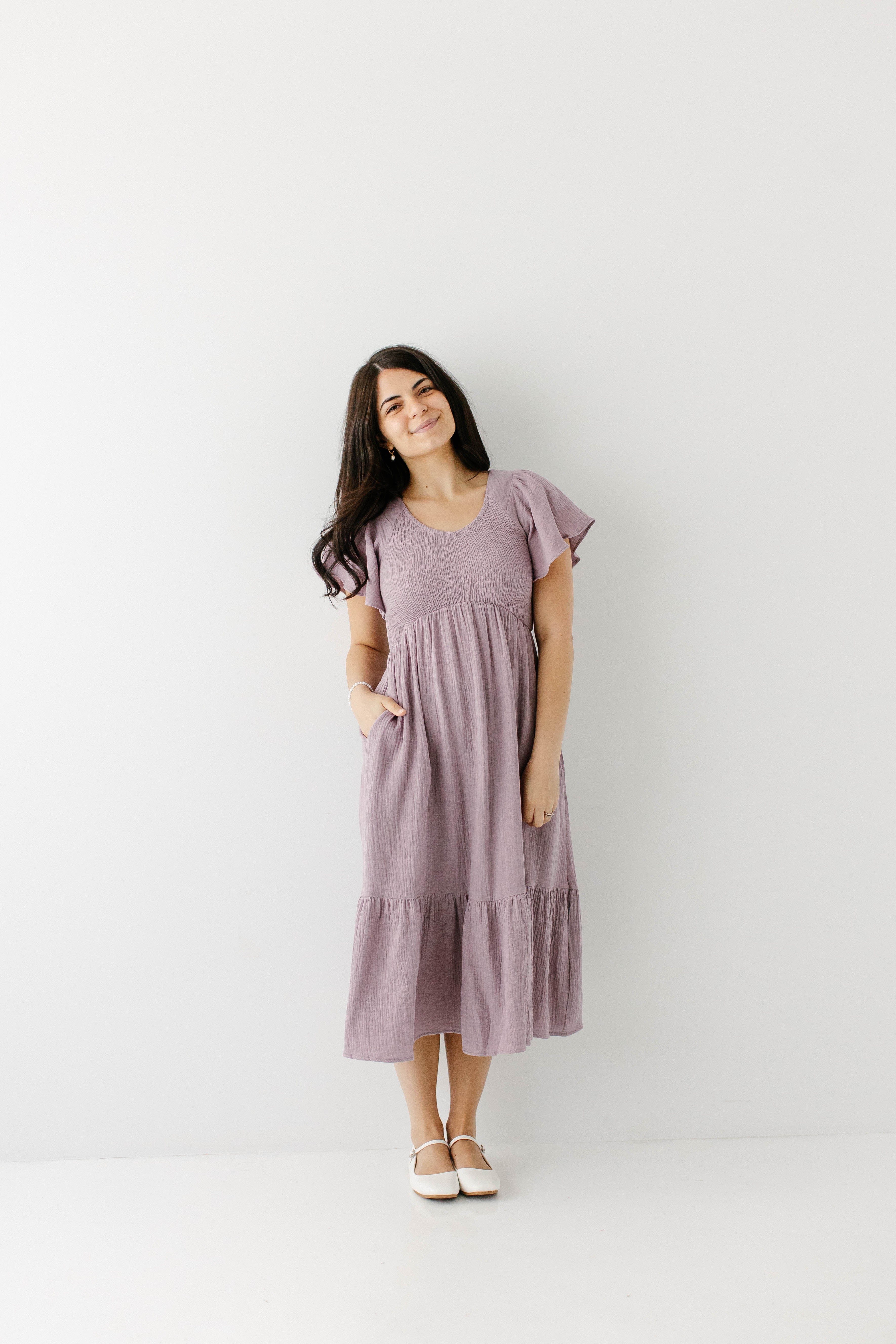 Quincy Gauze Smocked Bodice Midi Dress - Image 7