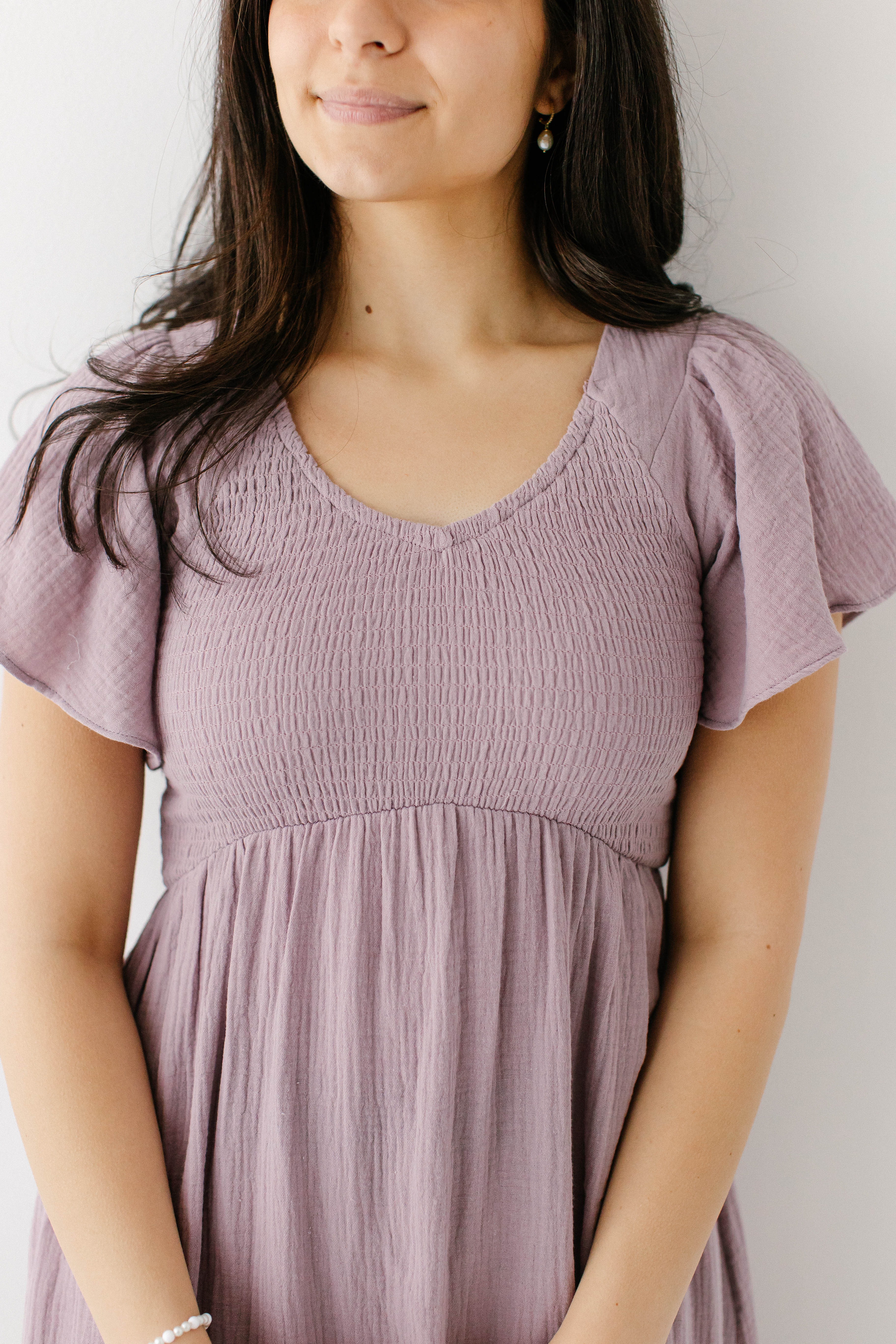 Quincy Gauze Smocked Bodice Midi Dress - Image 8