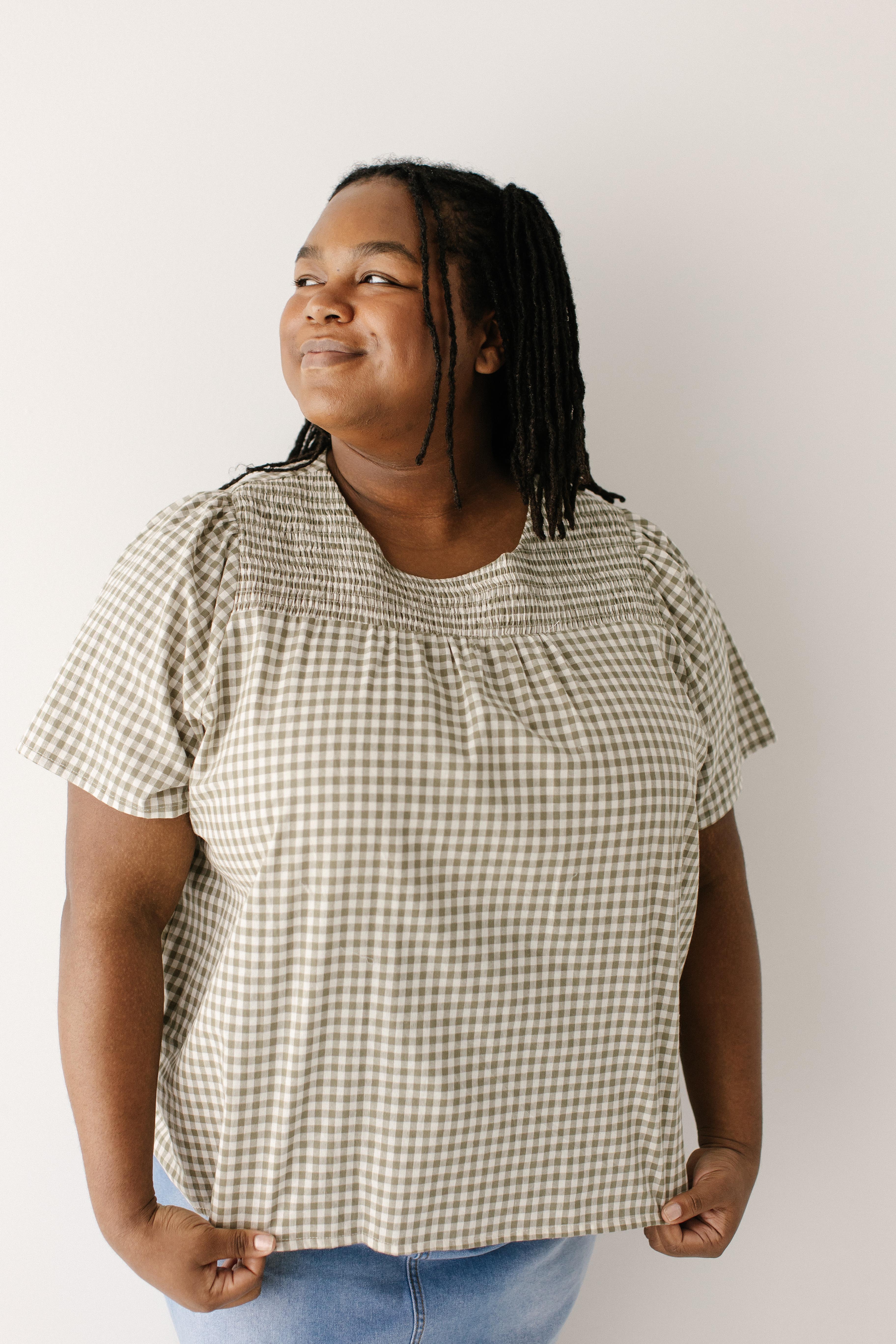 Reese Smocked Detail Gingham Top