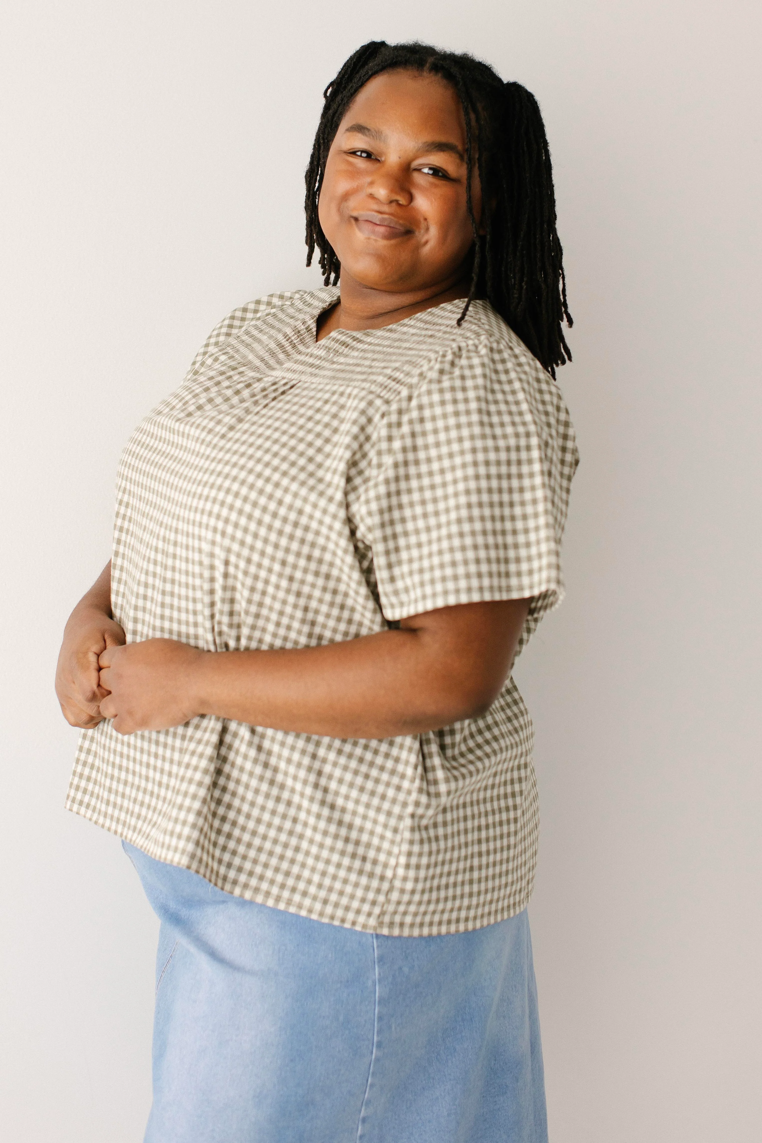 Reese Smocked Detail Gingham Top - Image 3