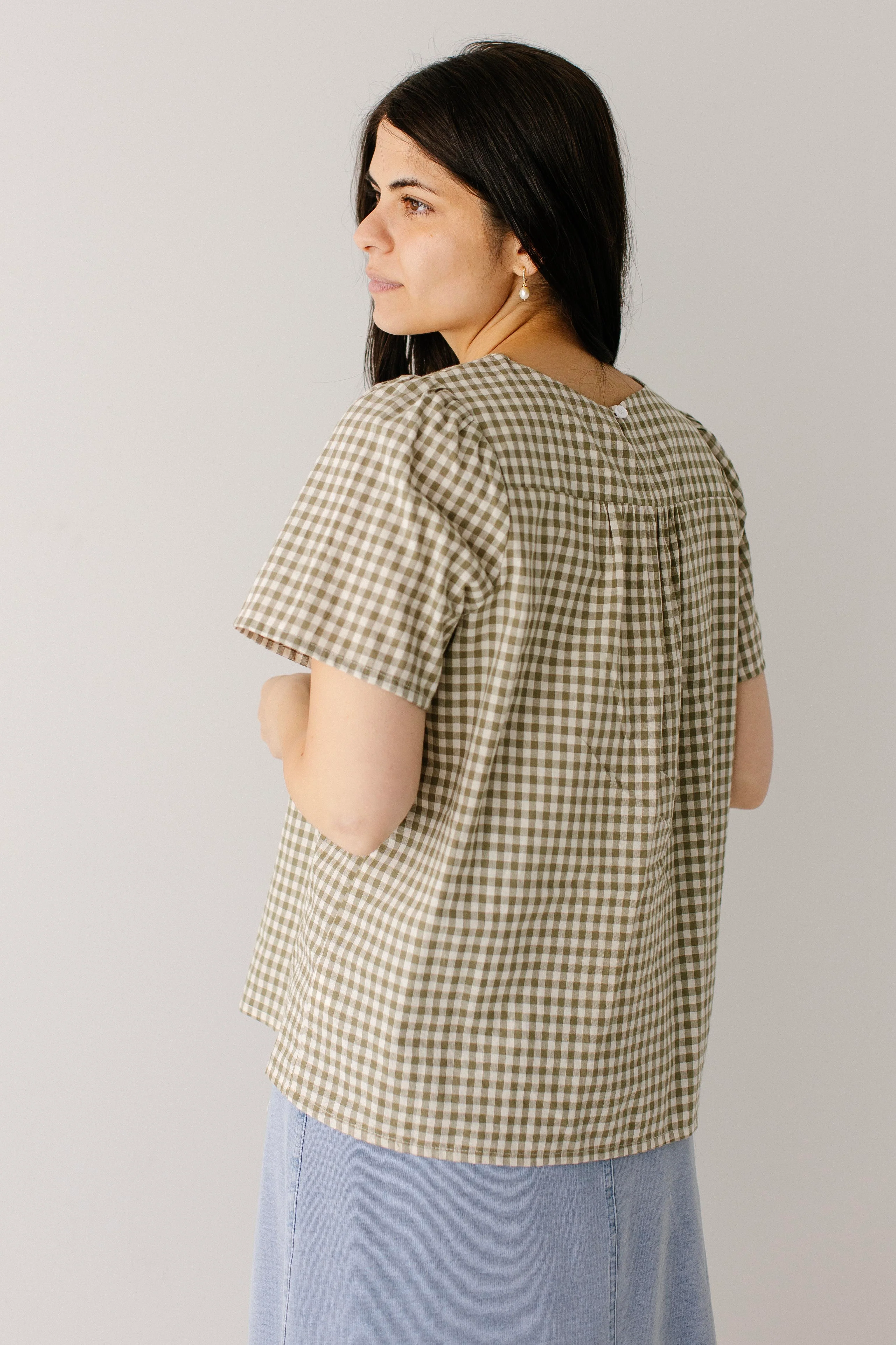 Reese Smocked Detail Gingham Top - Image 5