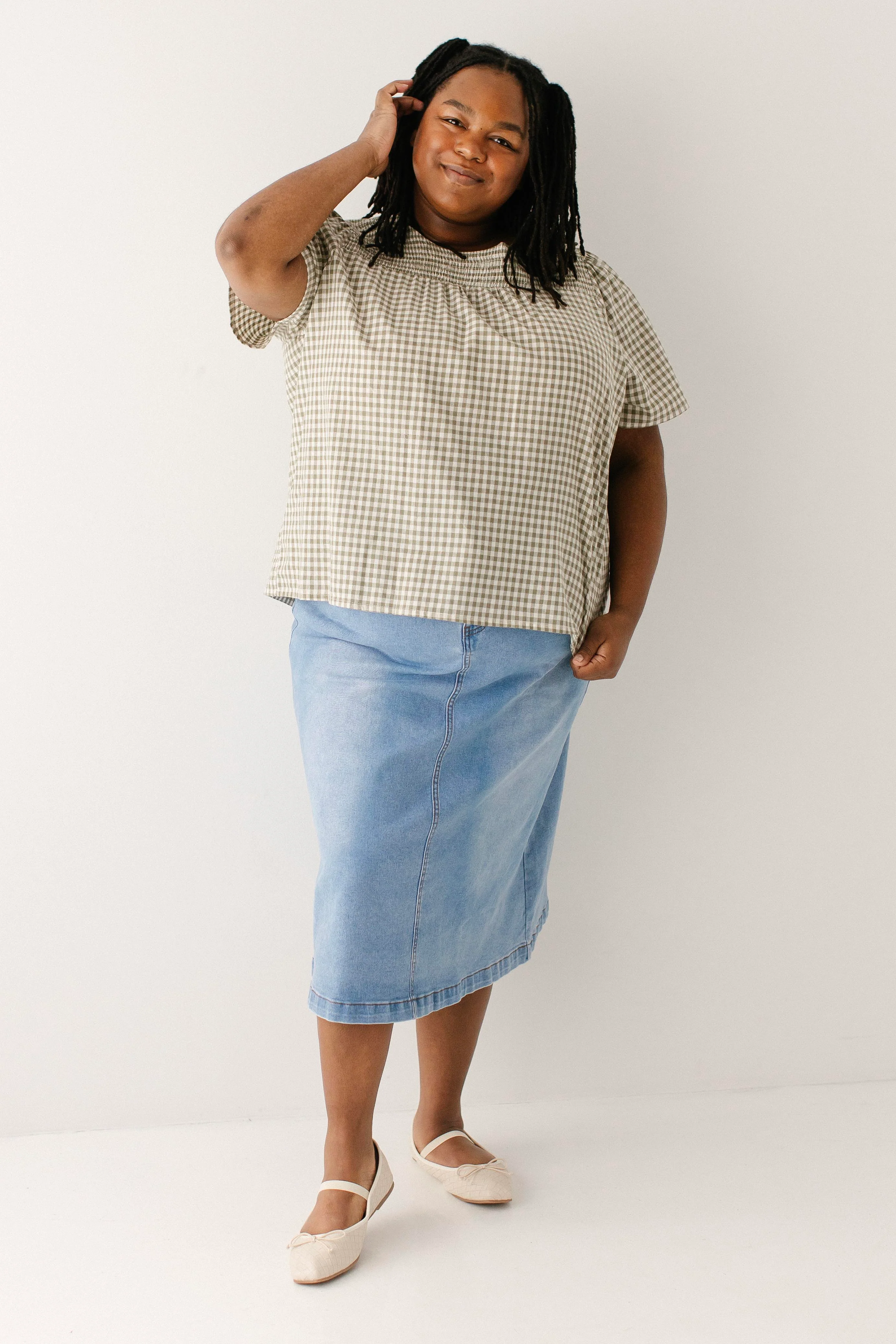 Reese Smocked Detail Gingham Top - Image 6
