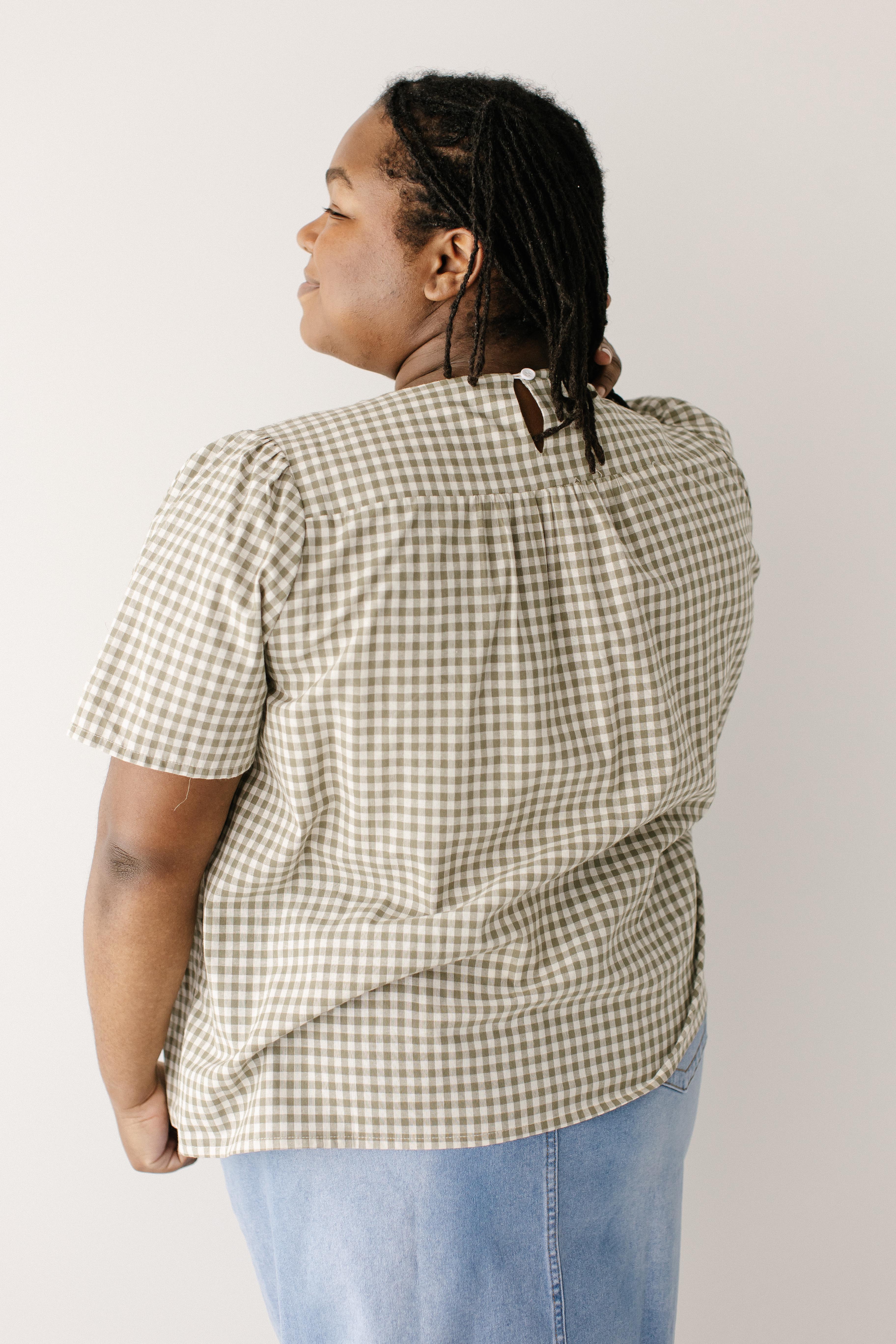 Reese Smocked Detail Gingham Top - Image 7