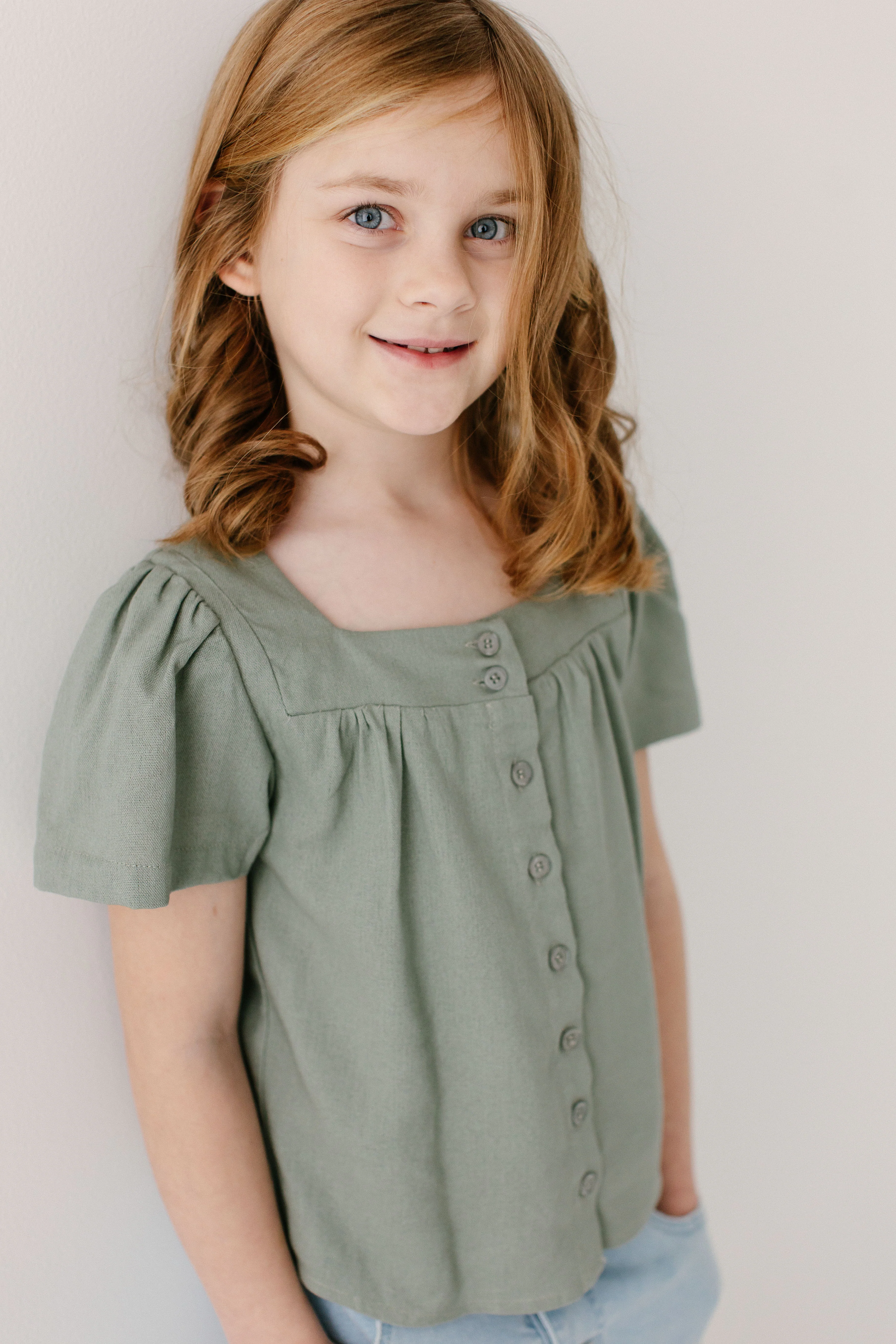 Sadie Girl Square Neck Button Down Top - Image 3
